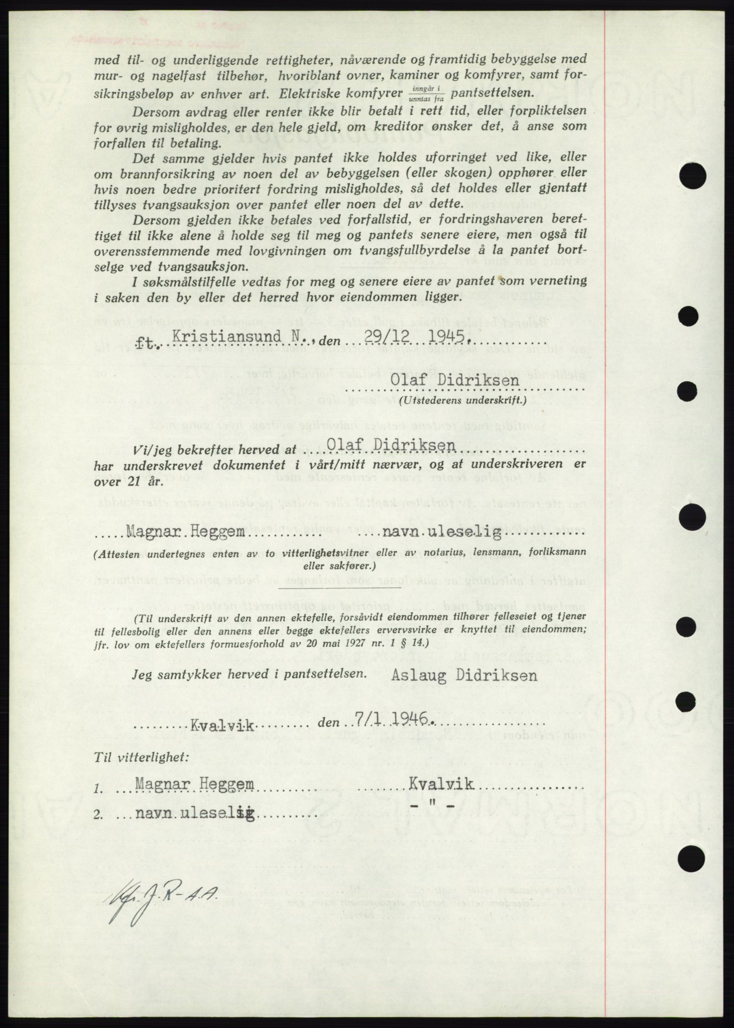 Nordmøre sorenskriveri, AV/SAT-A-4132/1/2/2Ca: Mortgage book no. B93b, 1946-1946, Diary no: : 19/1946