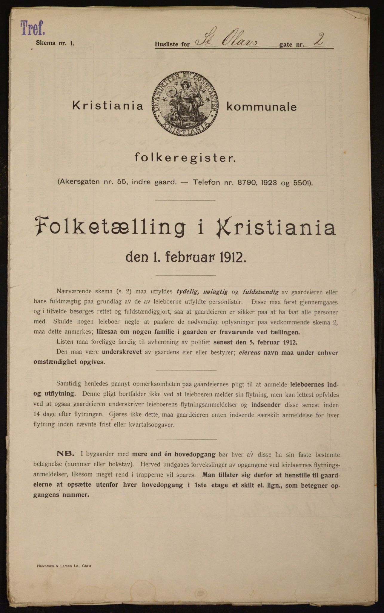 OBA, Municipal Census 1912 for Kristiania, 1912, p. 88186