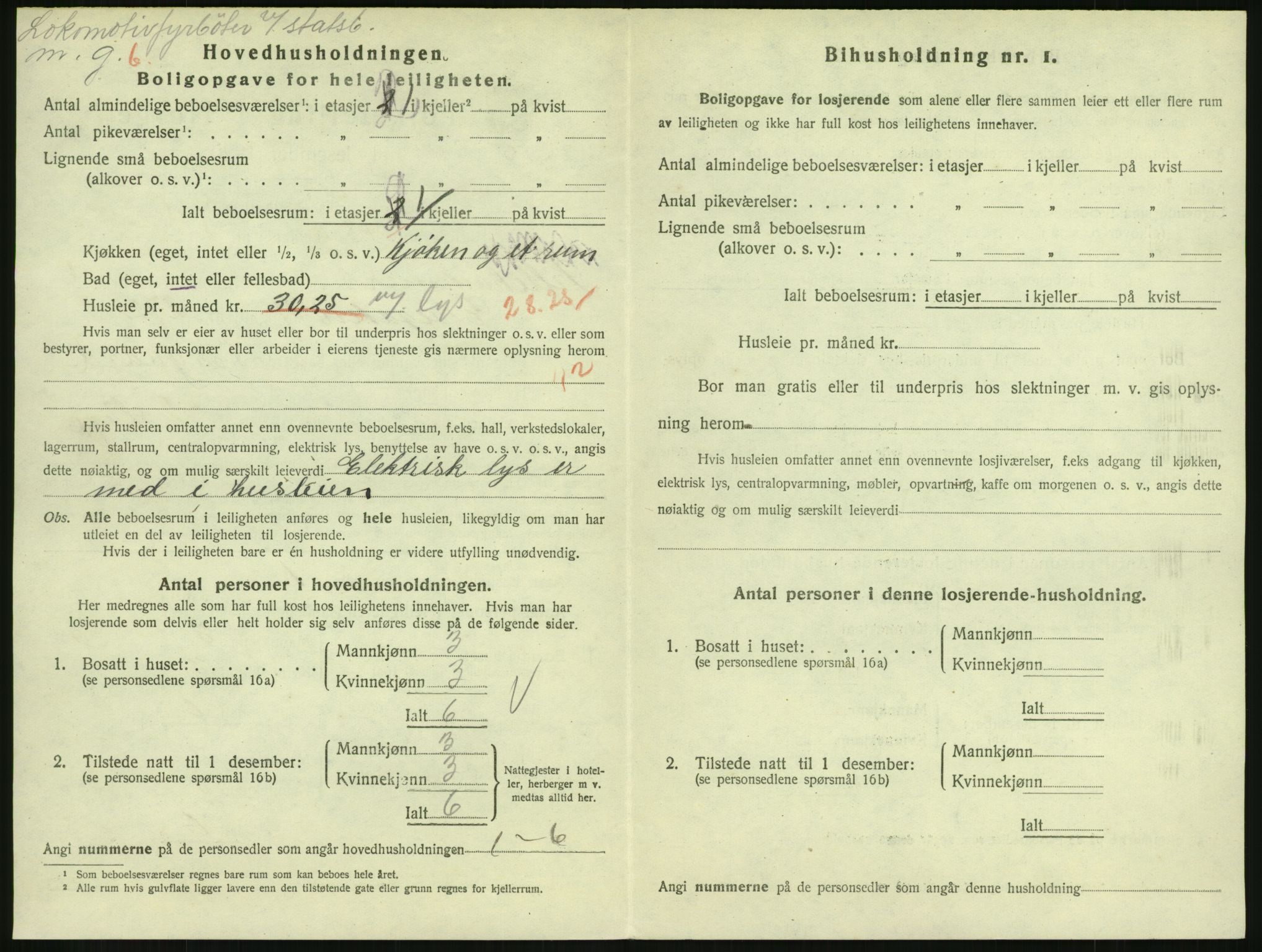 SAH, 1920 census for Lillehammer, 1920, p. 2535