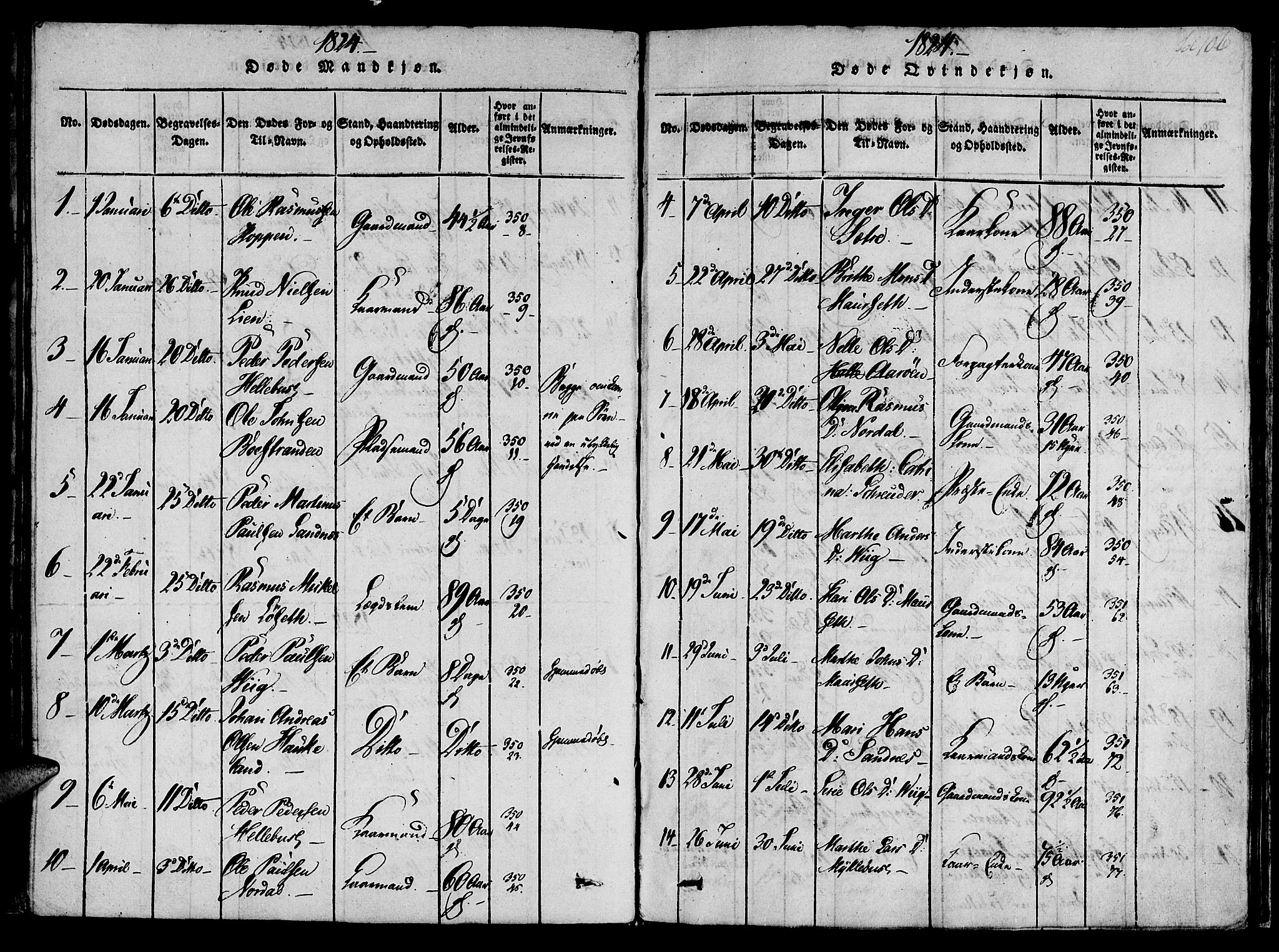 Ministerialprotokoller, klokkerbøker og fødselsregistre - Møre og Romsdal, AV/SAT-A-1454/501/L0004: Parish register (official) no. 501A04, 1816-1831, p. 106