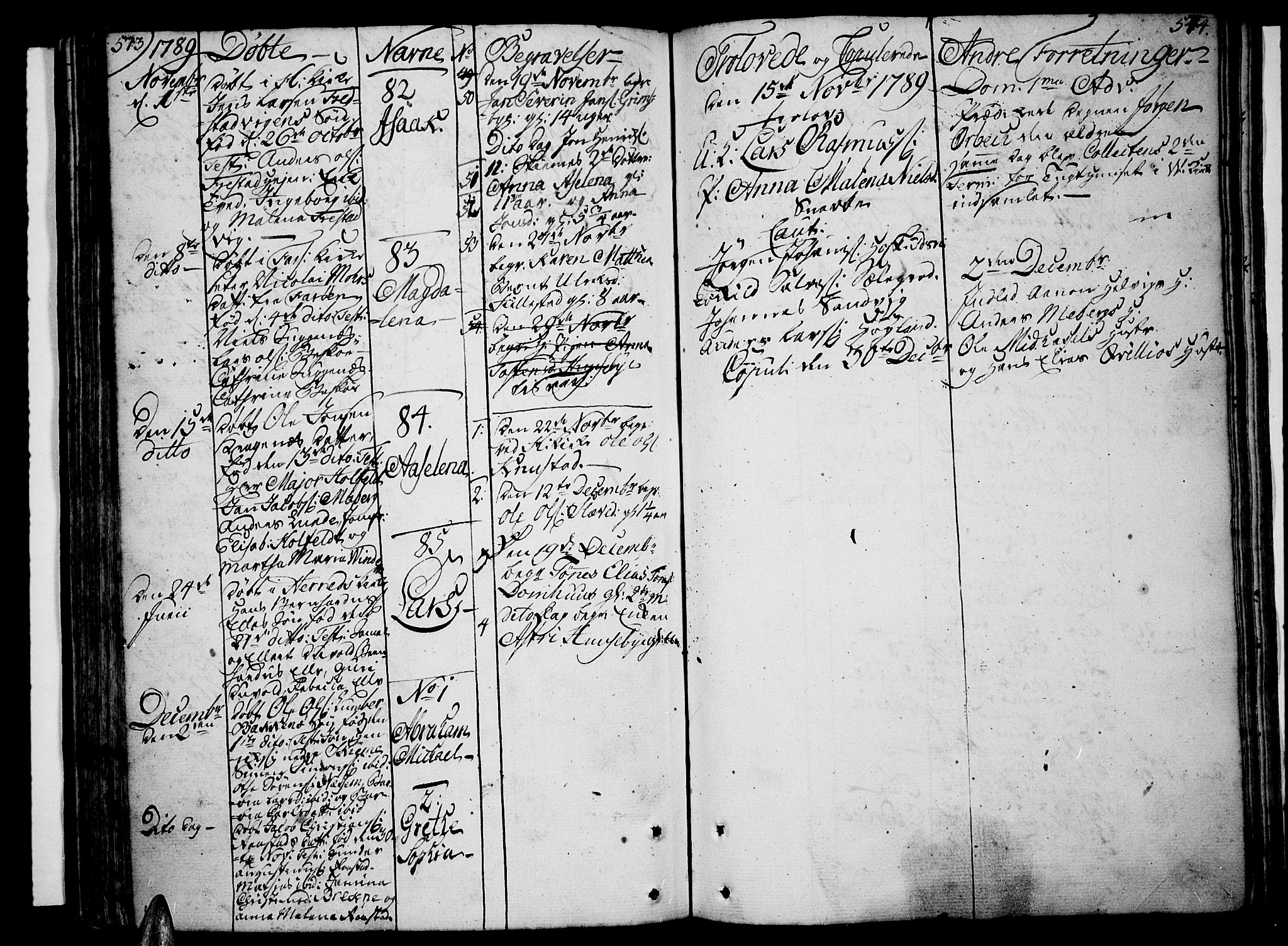 Lista sokneprestkontor, AV/SAK-1111-0027/F/Fa/L0004: Parish register (official) no. A 4, 1768-1794, p. 573-574