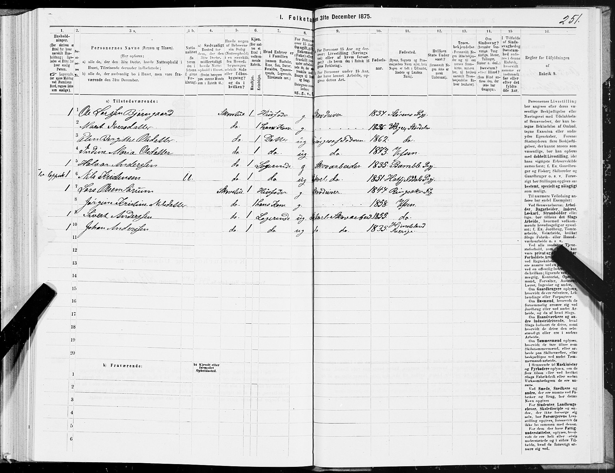 SAT, 1875 census for 1824L Vefsn/Vefsn, 1875, p. 1251