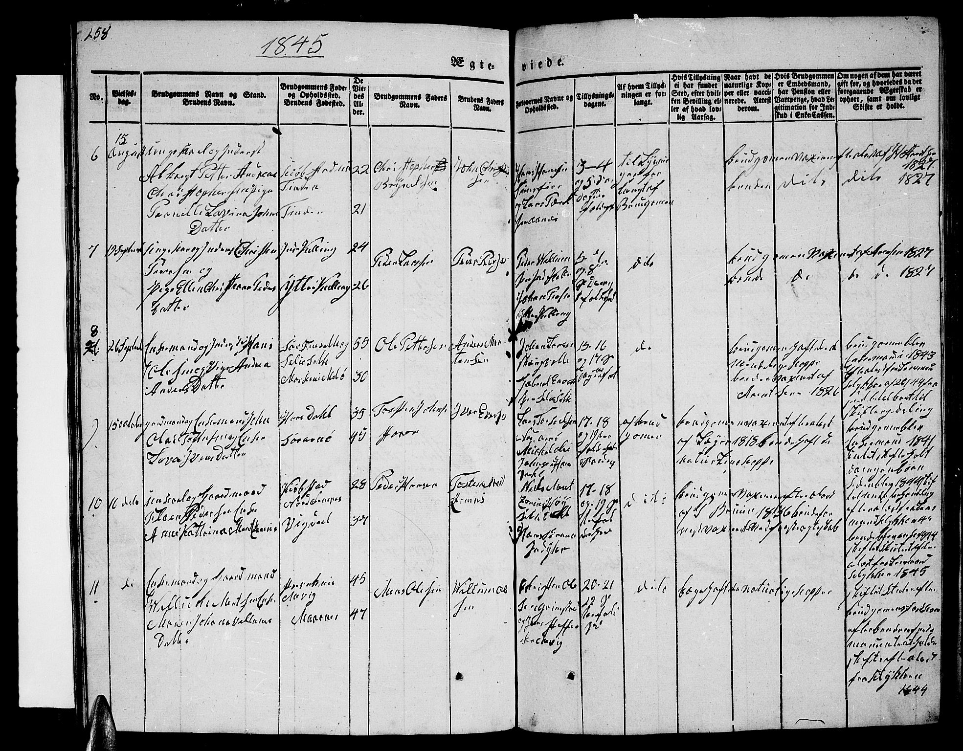 Ministerialprotokoller, klokkerbøker og fødselsregistre - Nordland, AV/SAT-A-1459/805/L0106: Parish register (copy) no. 805C02, 1841-1861, p. 258