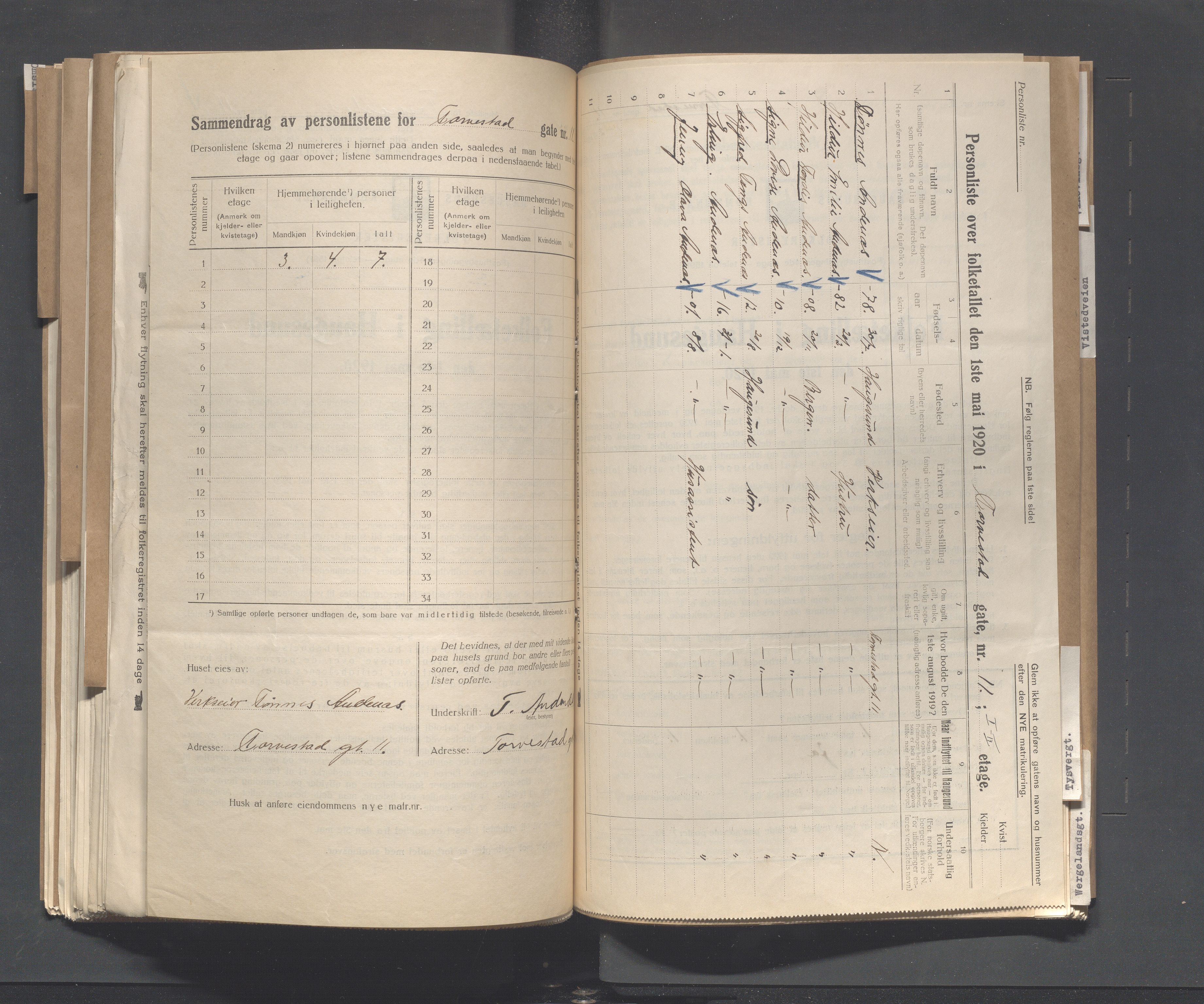 IKAR, Local census 1.5.1920 for Haugesund, 1920, p. 5249