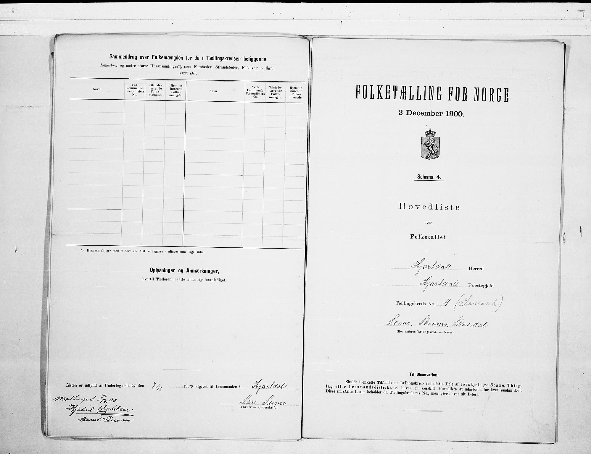 SAKO, 1900 census for Hjartdal, 1900, p. 10