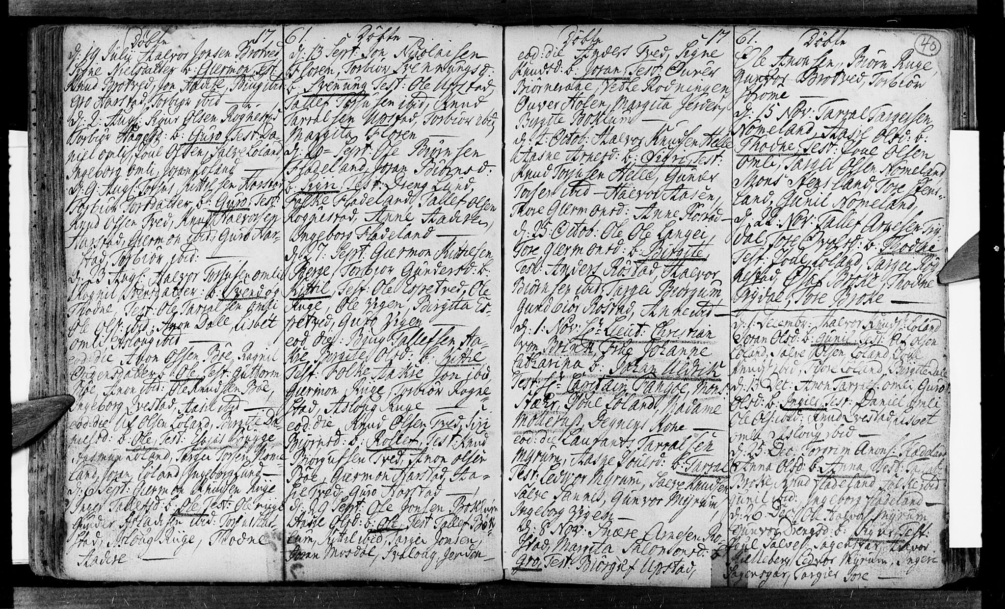 Valle sokneprestkontor, SAK/1111-0044/F/Fa/Fac/L0002: Parish register (official) no. A 2, 1745-1776, p. 40