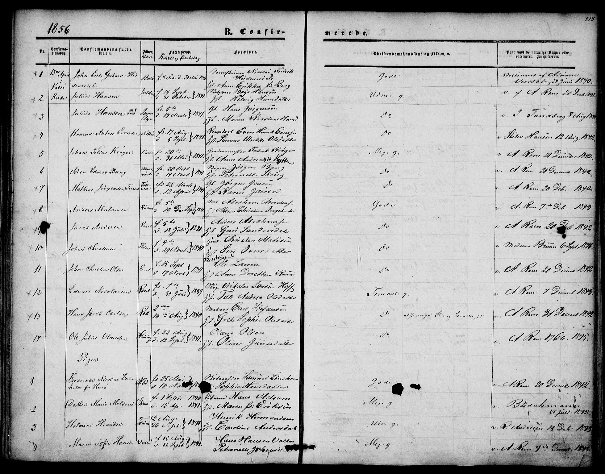 Sem kirkebøker, AV/SAKO-A-5/F/Fa/L0007: Parish register (official) no. I 7, 1856-1865, p. 213