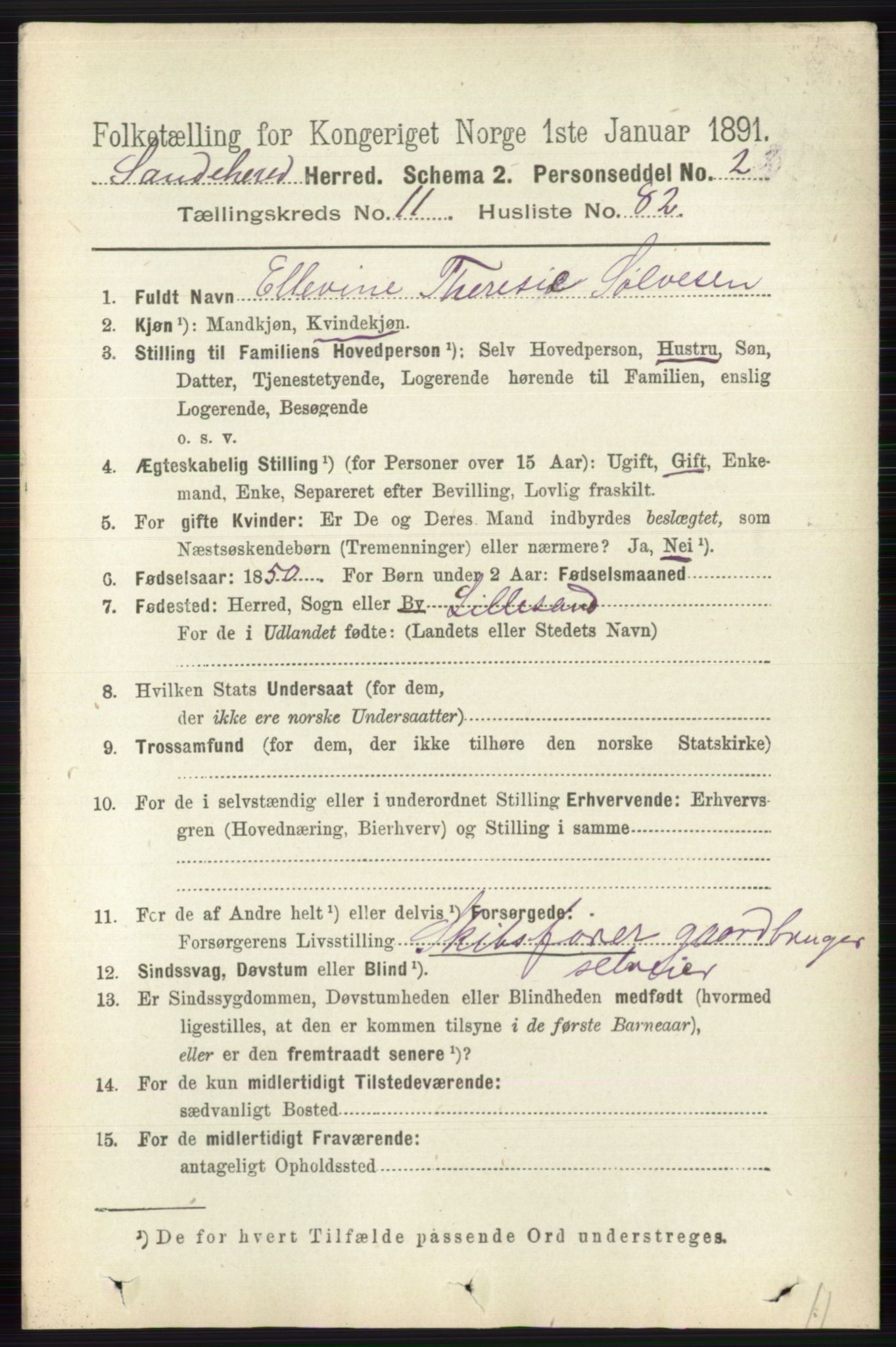 RA, 1891 census for 0724 Sandeherred, 1891, p. 7128