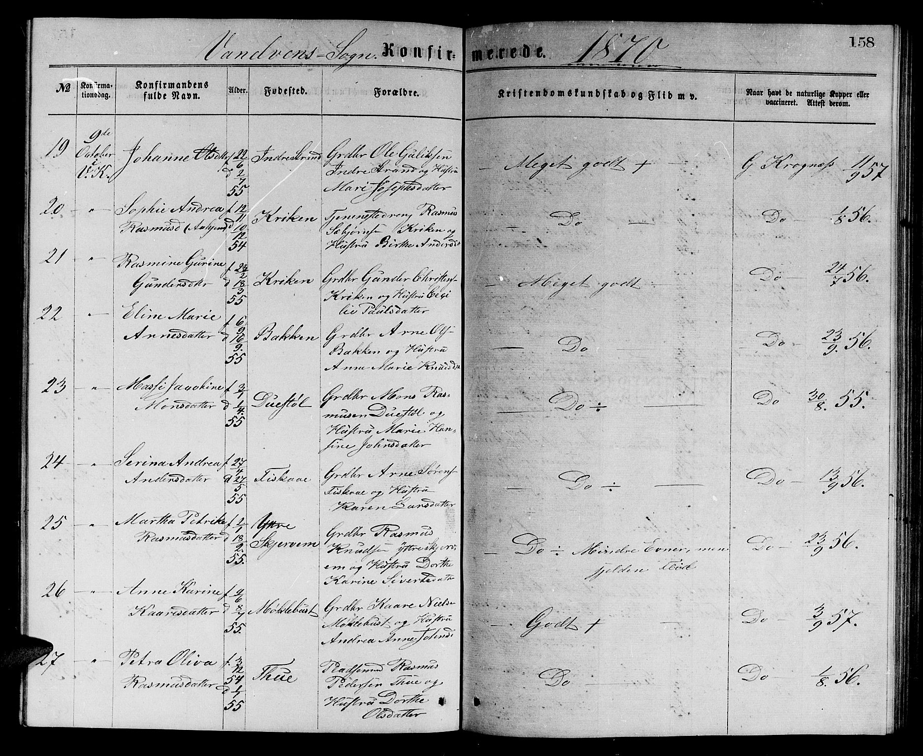 Ministerialprotokoller, klokkerbøker og fødselsregistre - Møre og Romsdal, SAT/A-1454/501/L0016: Parish register (copy) no. 501C02, 1868-1884, p. 158
