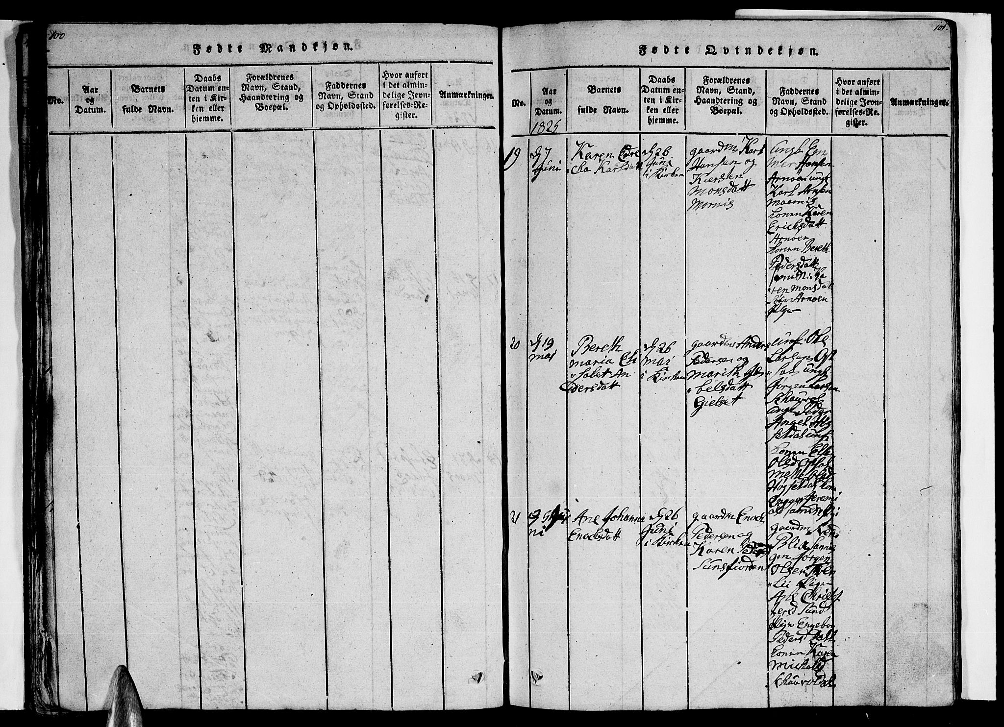 Ministerialprotokoller, klokkerbøker og fødselsregistre - Nordland, AV/SAT-A-1459/805/L0105: Parish register (copy) no. 805C01, 1820-1839, p. 100-101