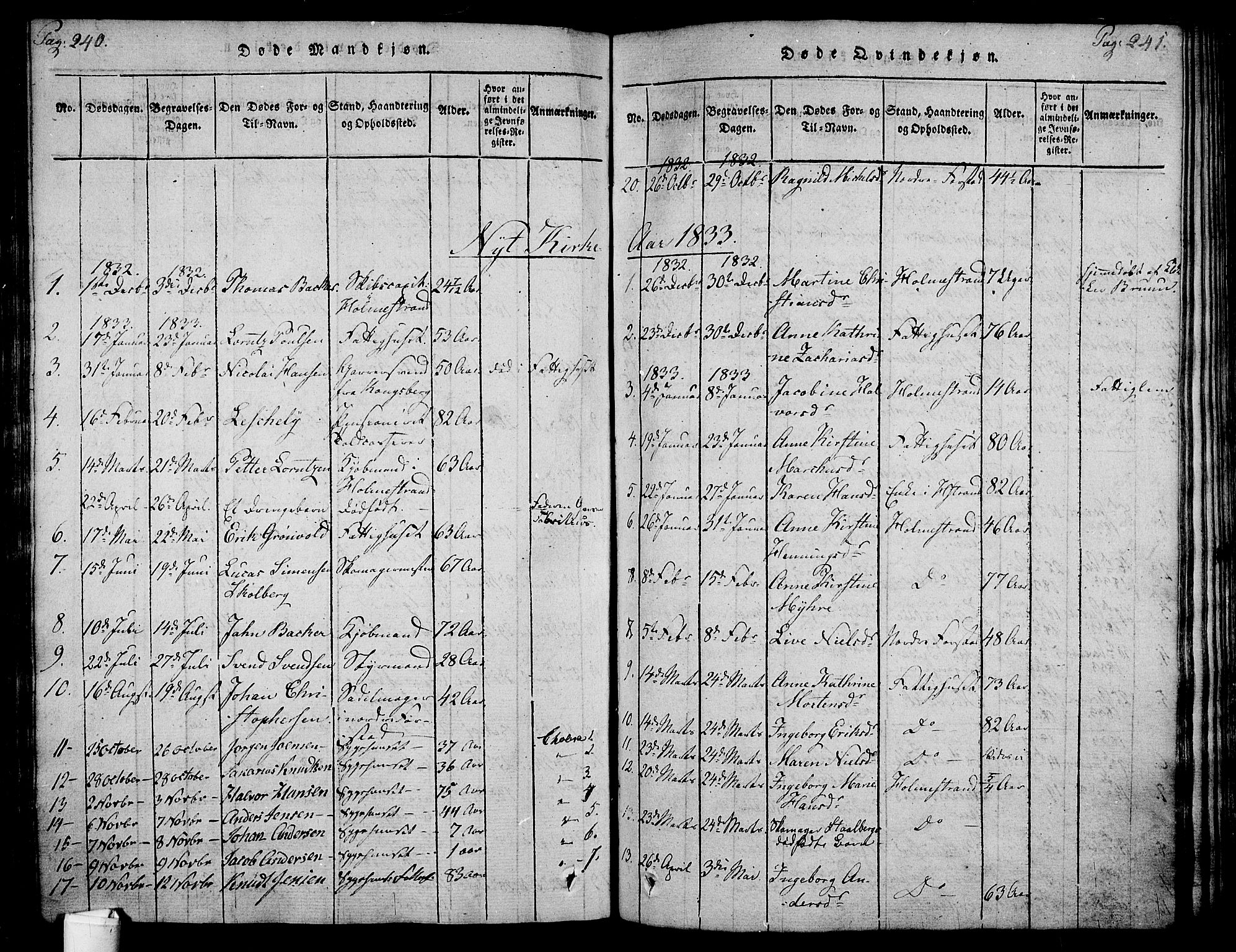 Holmestrand kirkebøker, AV/SAKO-A-346/F/Fa/L0001: Parish register (official) no. 1, 1814-1840, p. 240-241