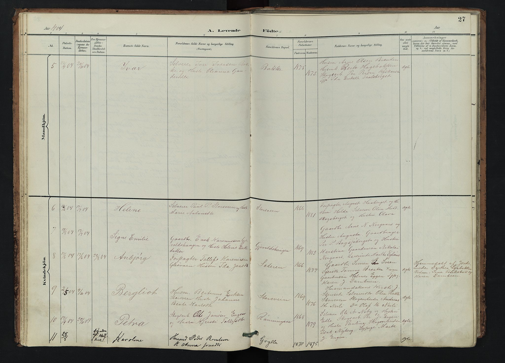 Trysil prestekontor, AV/SAH-PREST-046/H/Ha/Hab/L0007: Parish register (copy) no. 7, 1896-1948, p. 27