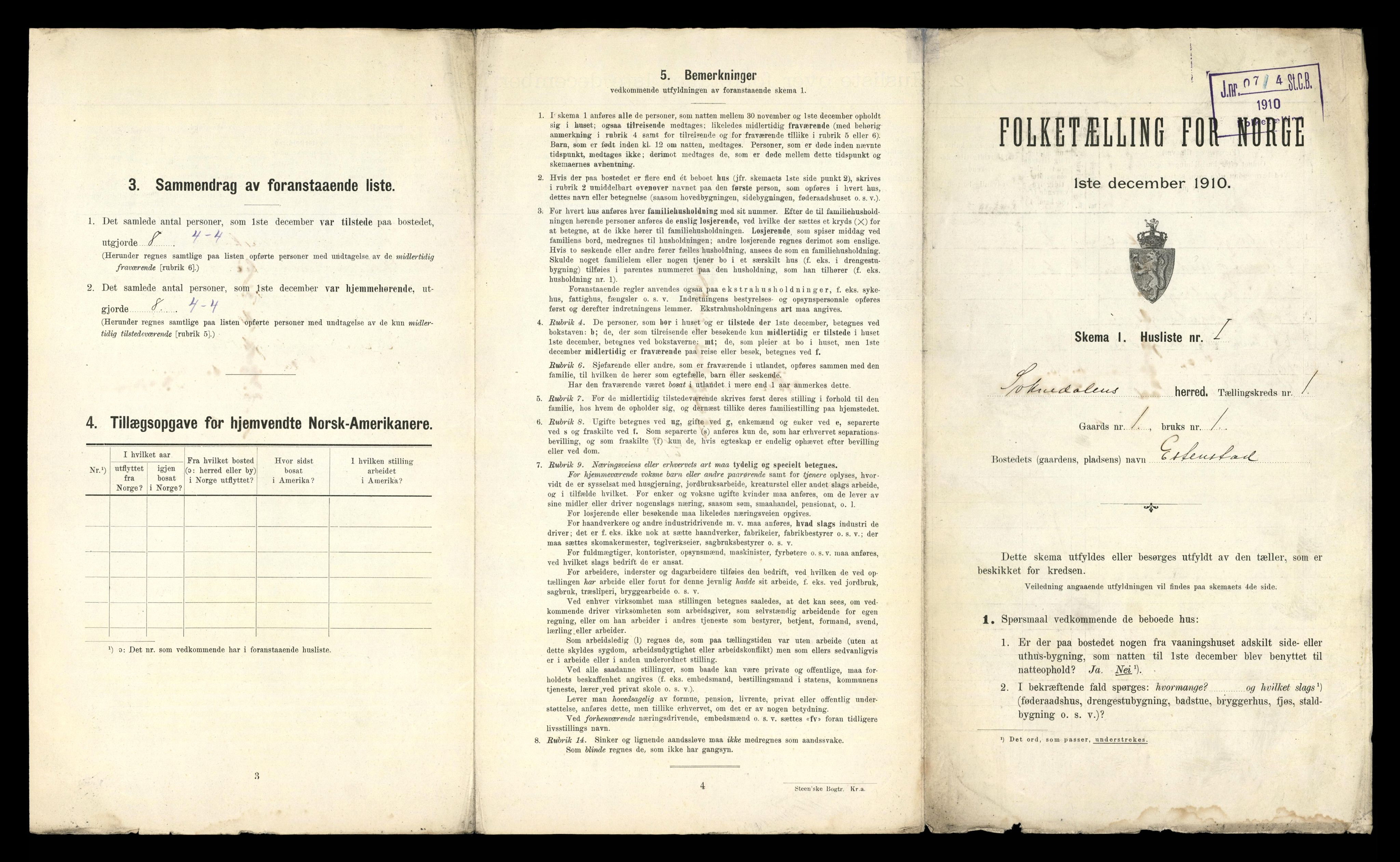 RA, 1910 census for Soknedal, 1910, p. 33