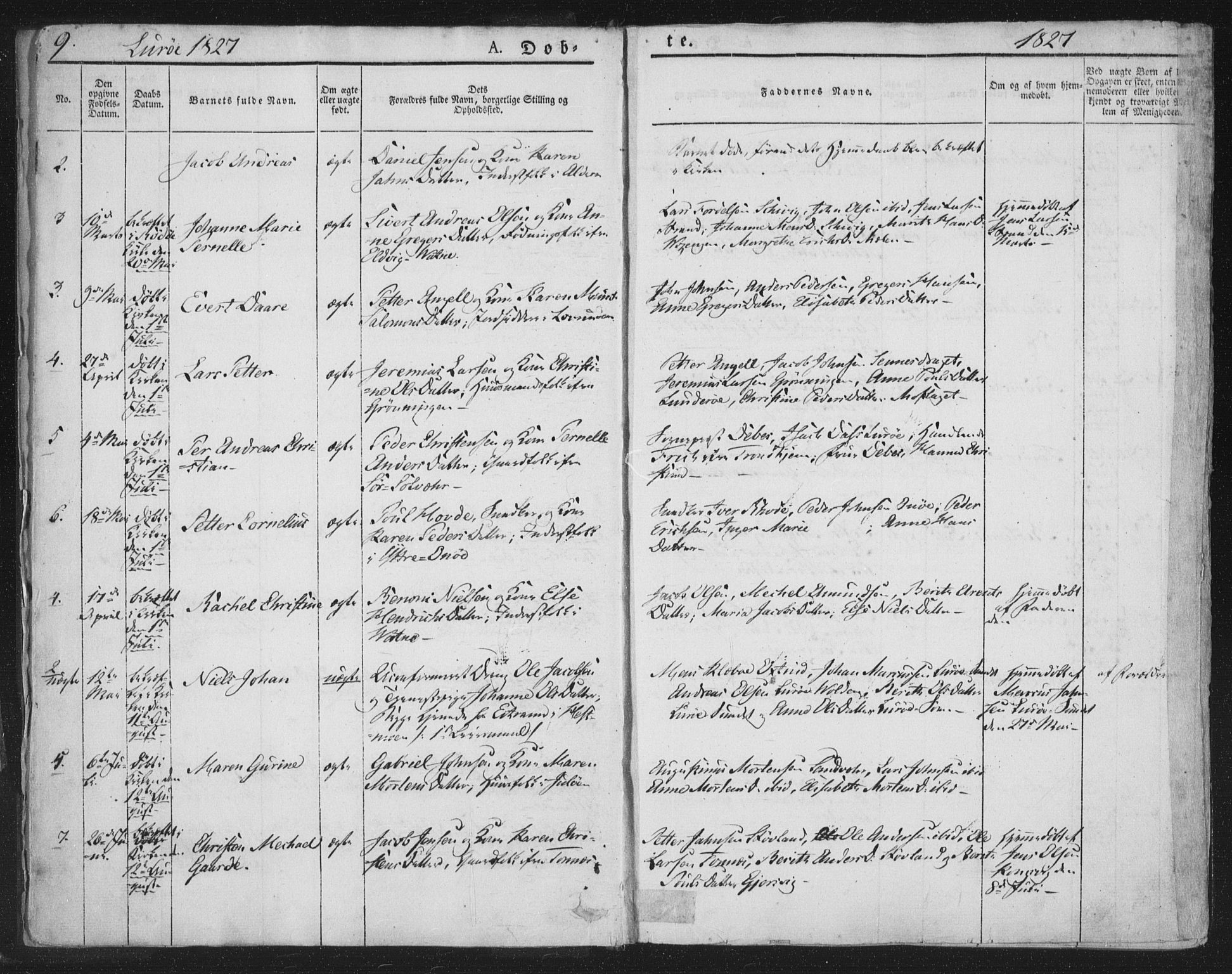 Ministerialprotokoller, klokkerbøker og fødselsregistre - Nordland, AV/SAT-A-1459/839/L0565: Parish register (official) no. 839A02, 1825-1862, p. 9