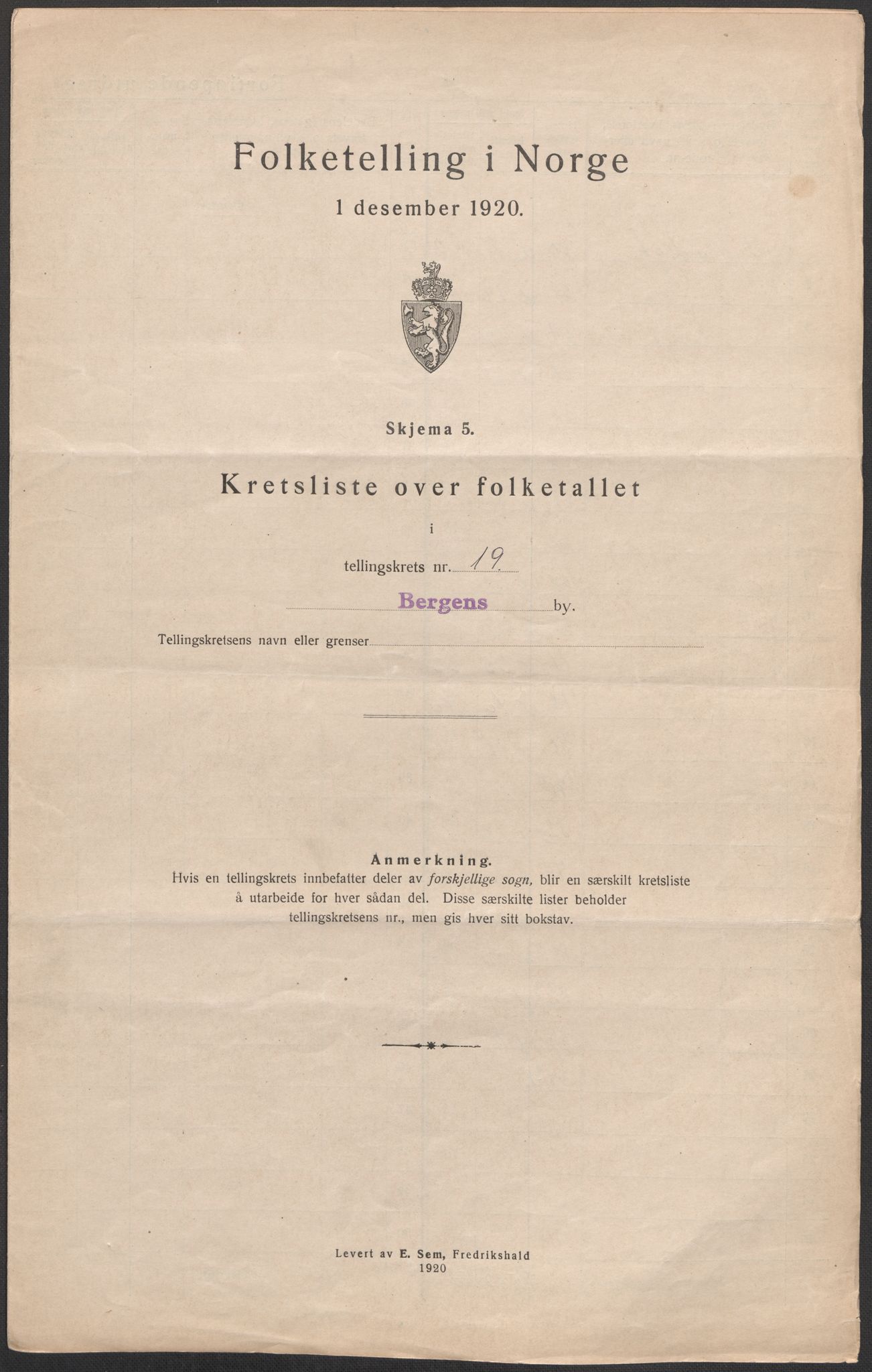 SAB, 1920 census for Bergen, 1920, p. 67