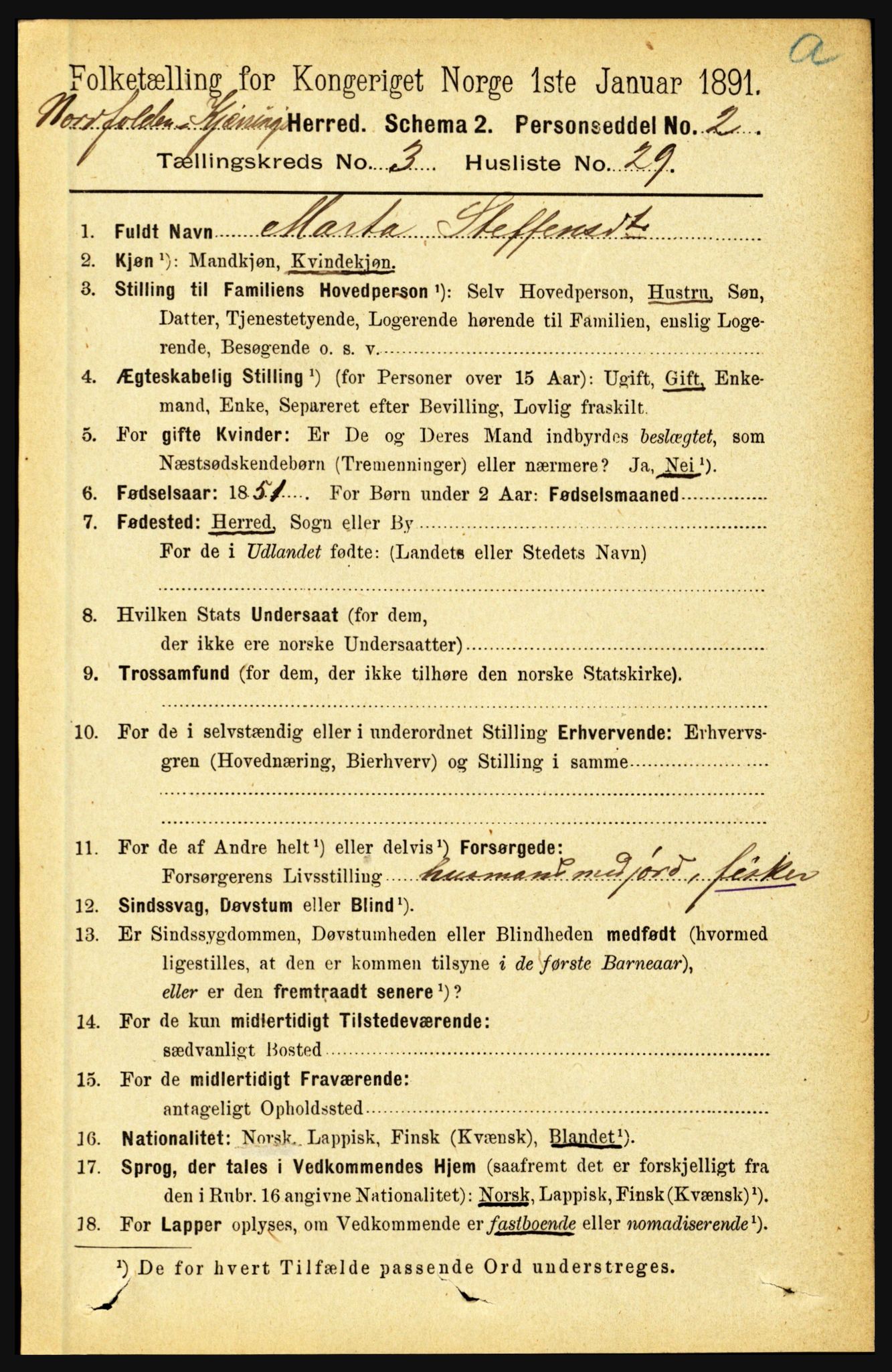 RA, 1891 census for 1846 Nordfold-Kjerringøy, 1891, p. 892