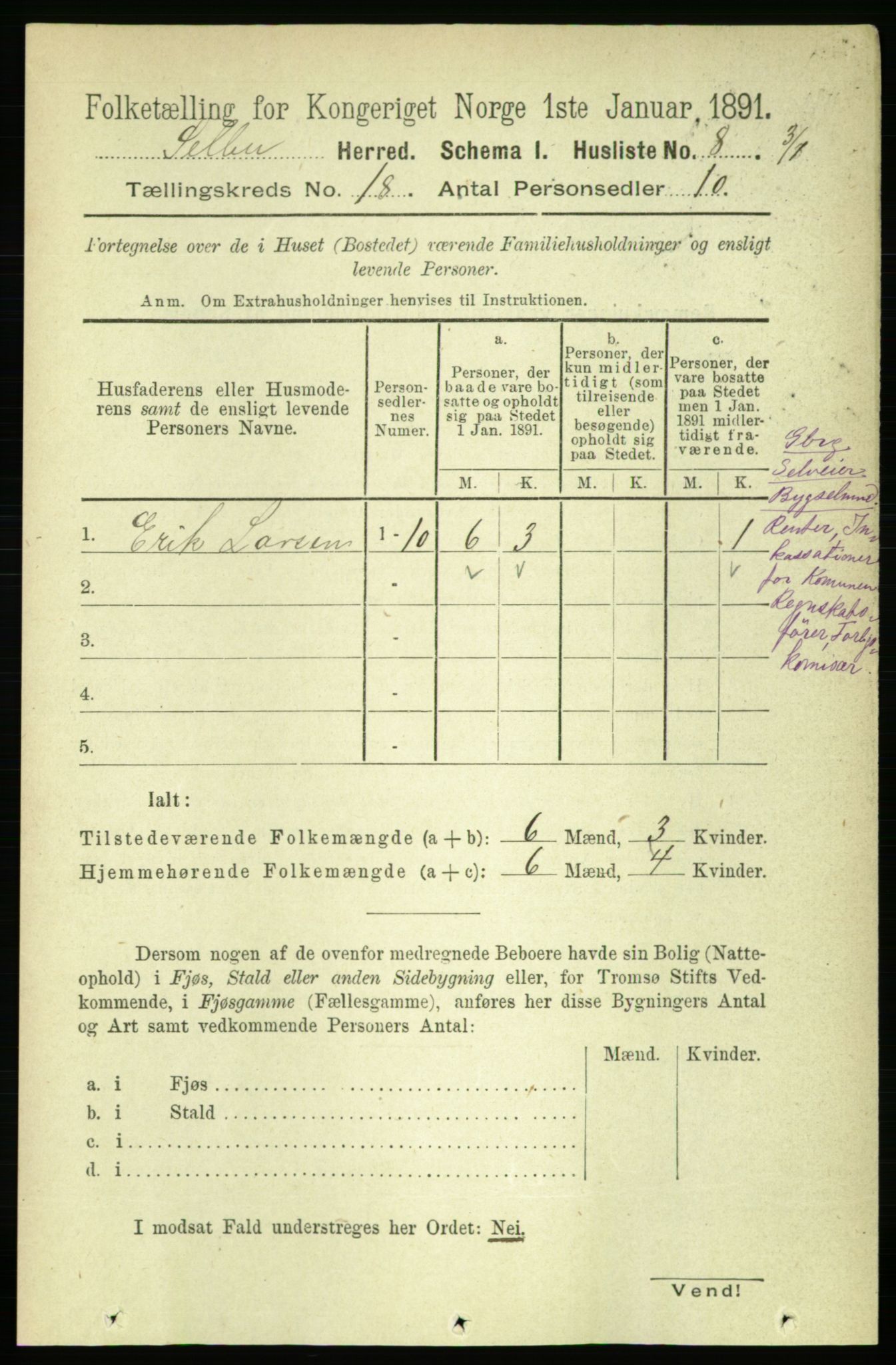 RA, 1891 census for 1664 Selbu, 1891, p. 6441