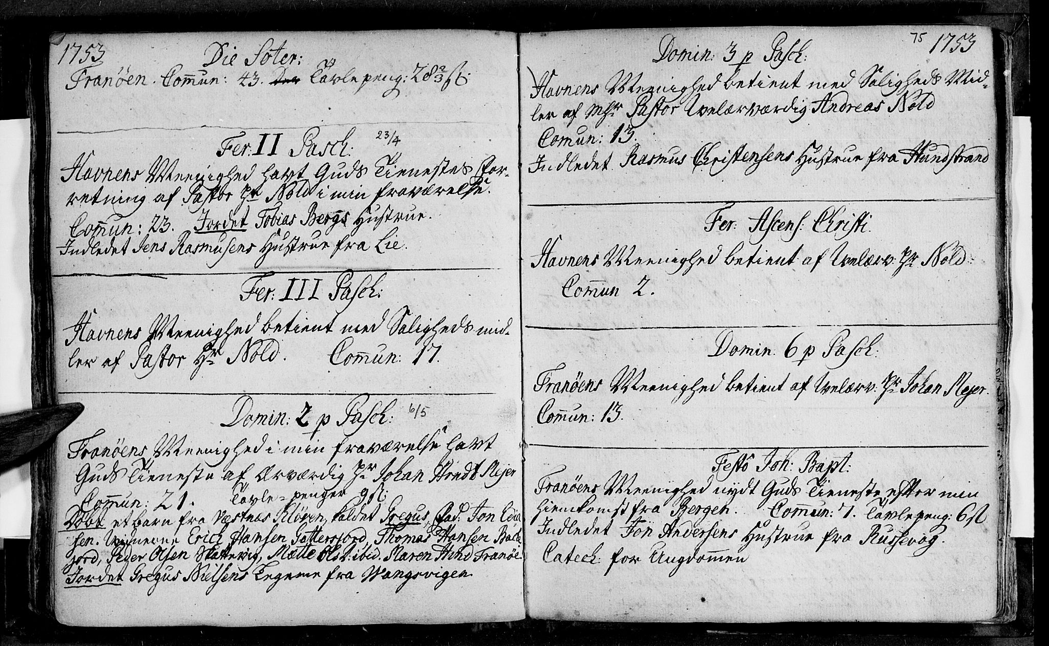 Ibestad sokneprestembete, SATØ/S-0077/H/Ha/Haa/L0001kirke: Parish register (official) no. 1, 1744-1757, p. 75