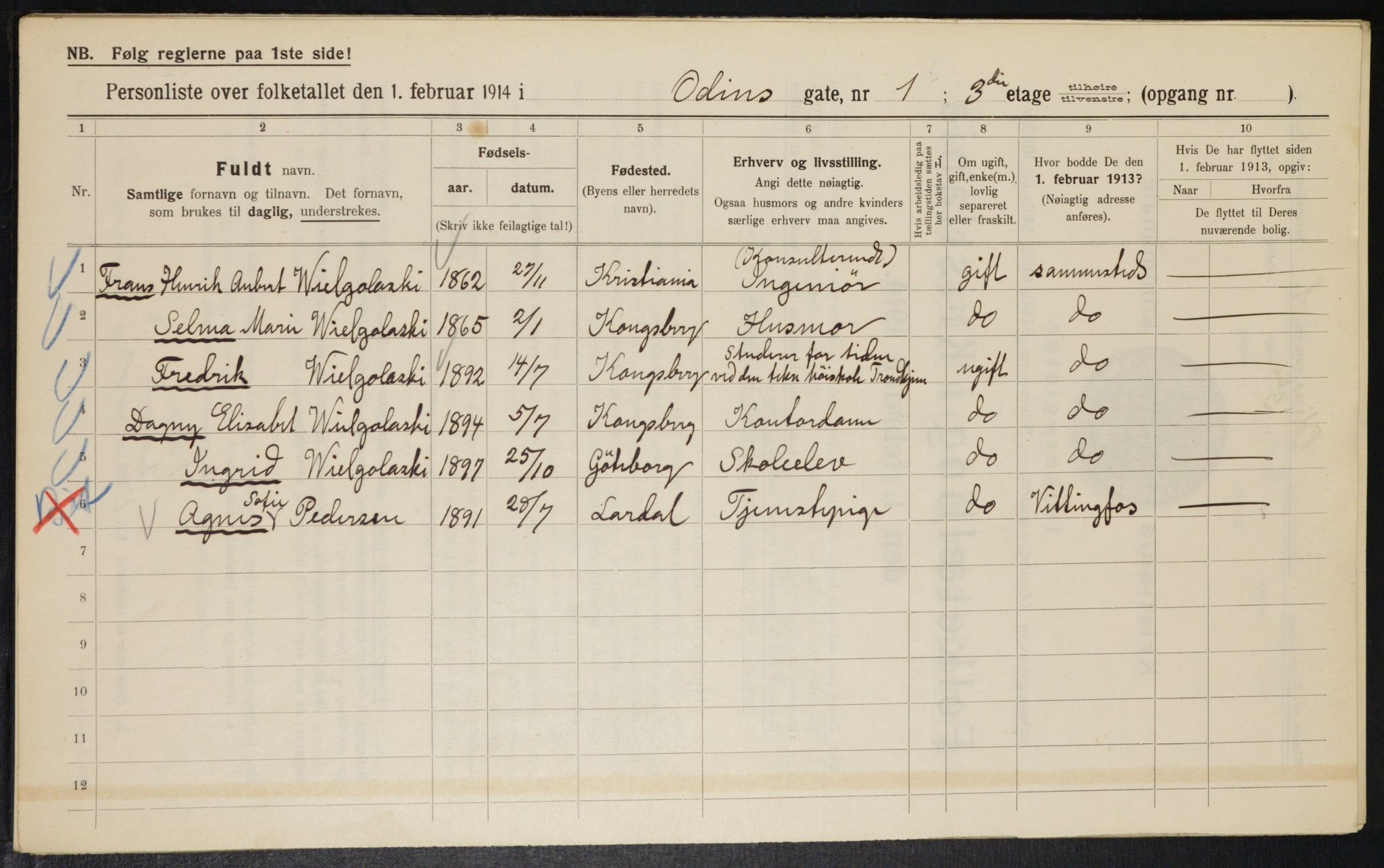 OBA, Municipal Census 1914 for Kristiania, 1914, p. 74501