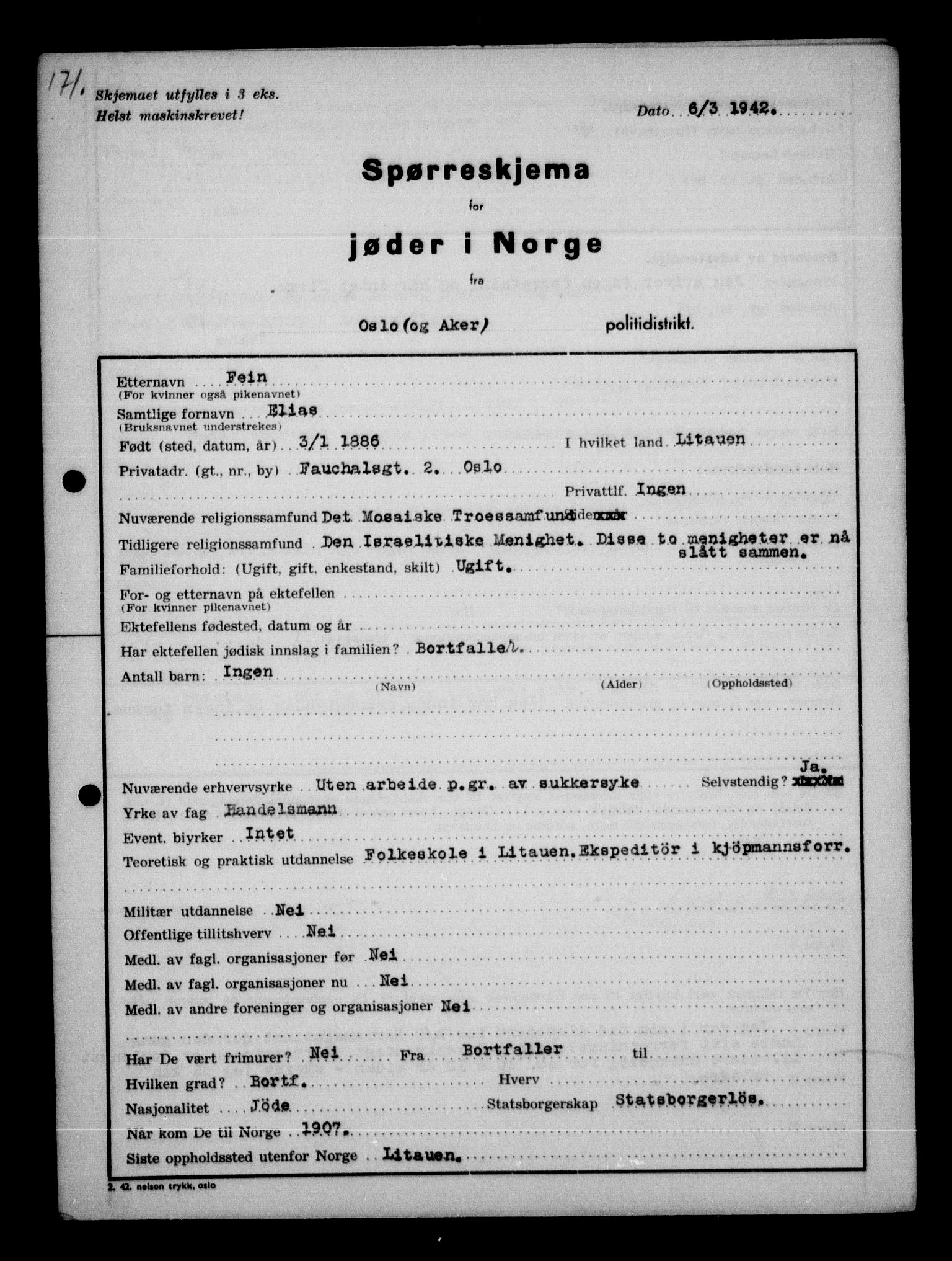 Statspolitiet - Hovedkontoret / Osloavdelingen, AV/RA-S-1329/G/Ga/L0009: Spørreskjema for jøder i Norge, Oslo Alexander-Gutman, 1942, p. 517