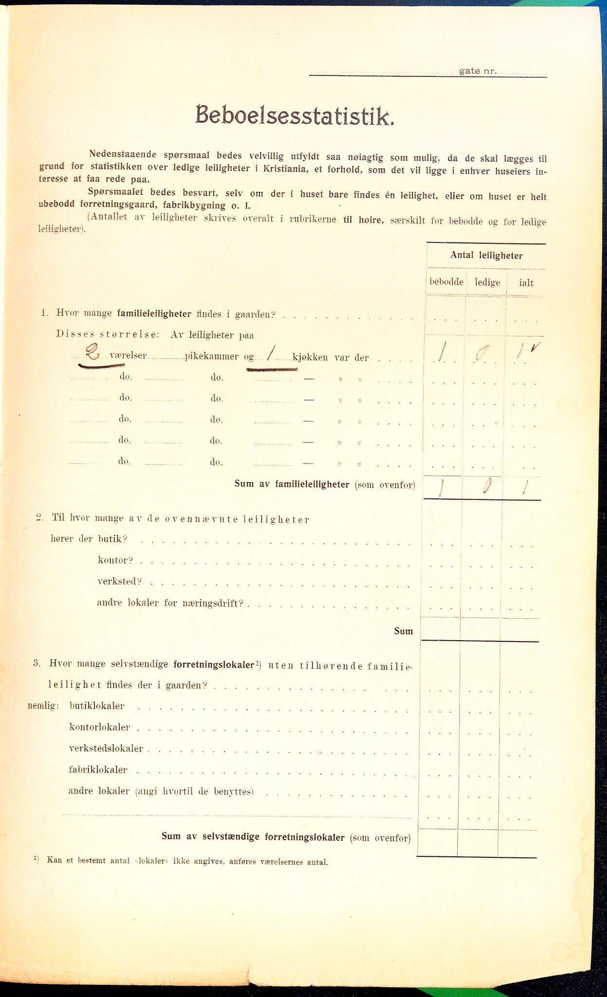 OBA, Municipal Census 1910 for Kristiania, 1910, p. 3326