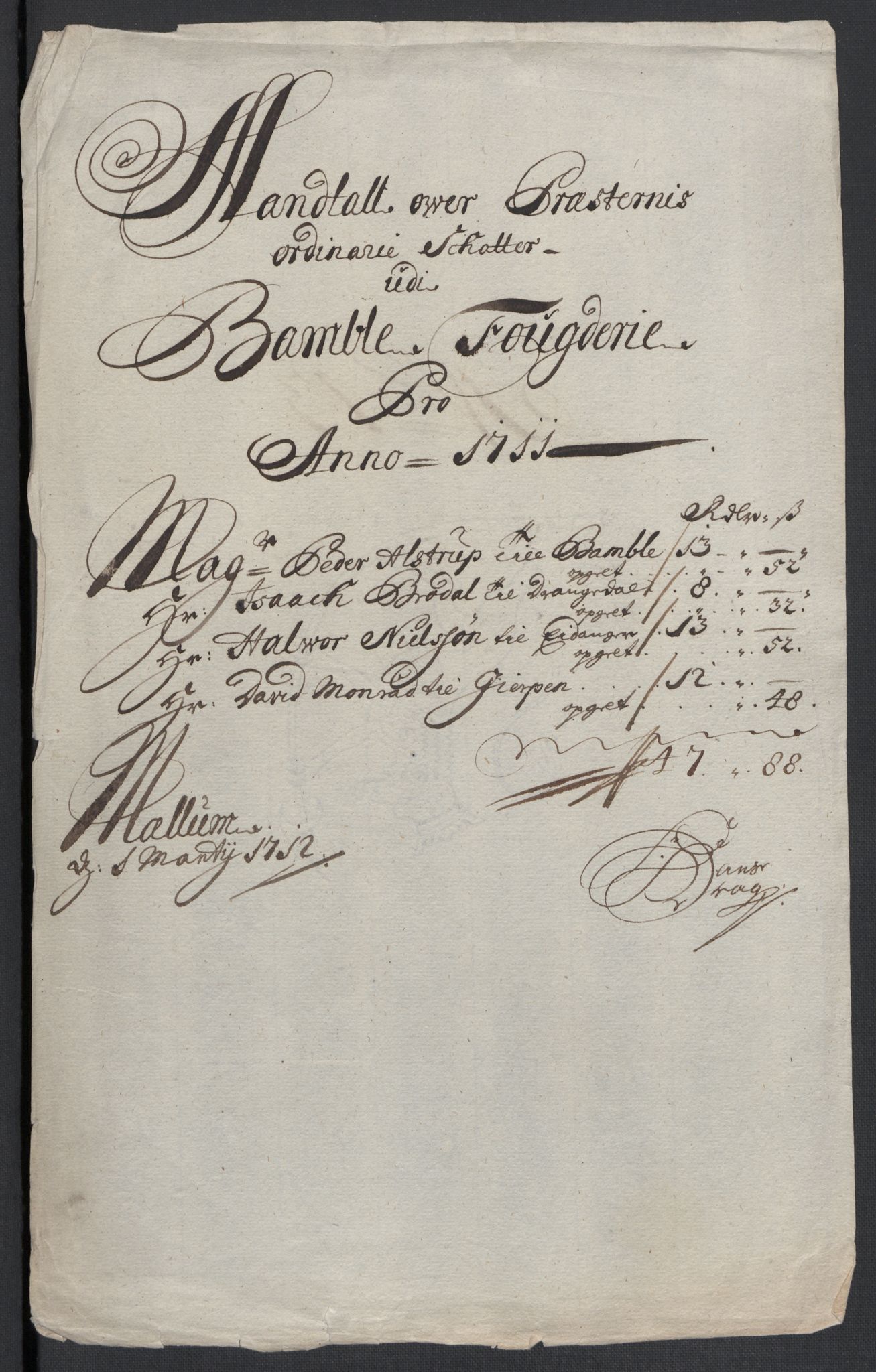 Rentekammeret inntil 1814, Reviderte regnskaper, Fogderegnskap, AV/RA-EA-4092/R36/L2120: Fogderegnskap Øvre og Nedre Telemark og Bamble, 1711, p. 145