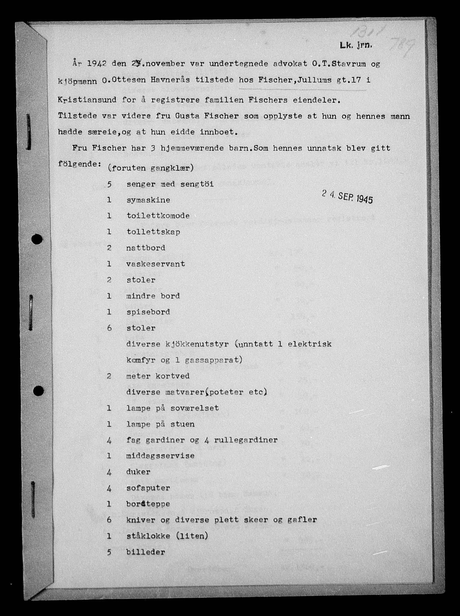 Justisdepartementet, Tilbakeføringskontoret for inndratte formuer, AV/RA-S-1564/H/Hc/Hcb/L0912: --, 1945-1947, p. 69