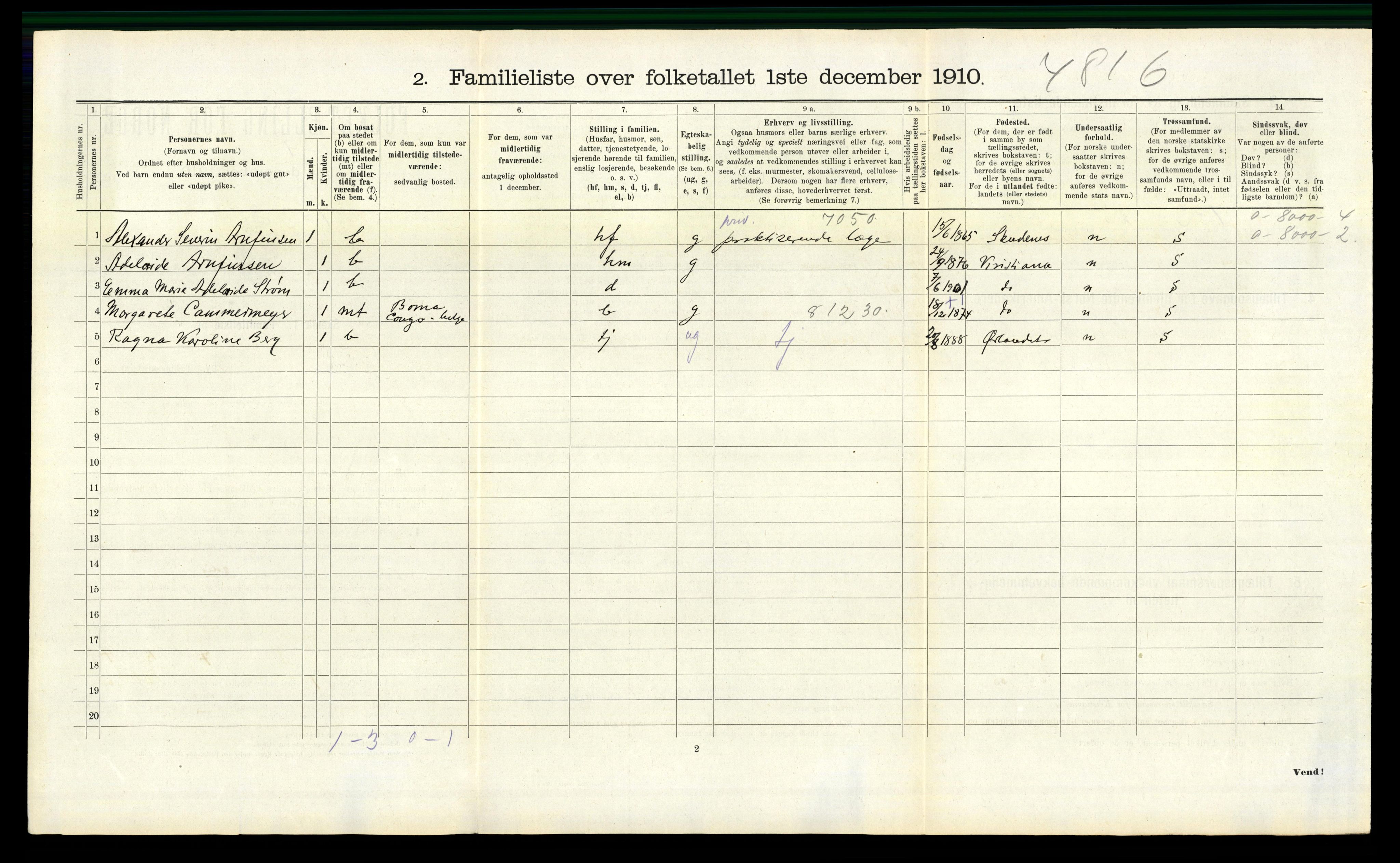 RA, 1910 census for Trondheim, 1910, p. 5772