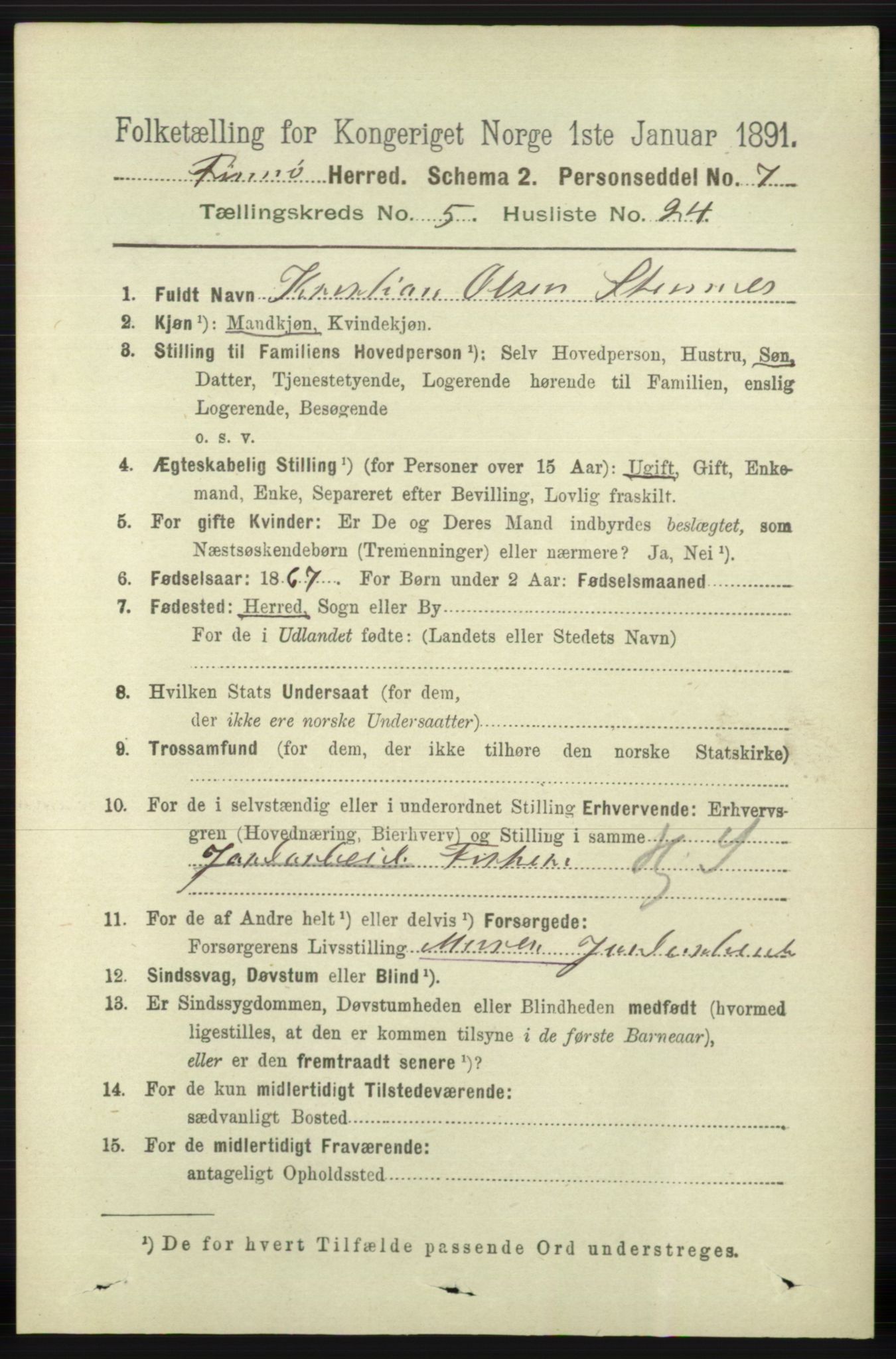 RA, 1891 census for 1141 Finnøy, 1891, p. 1240