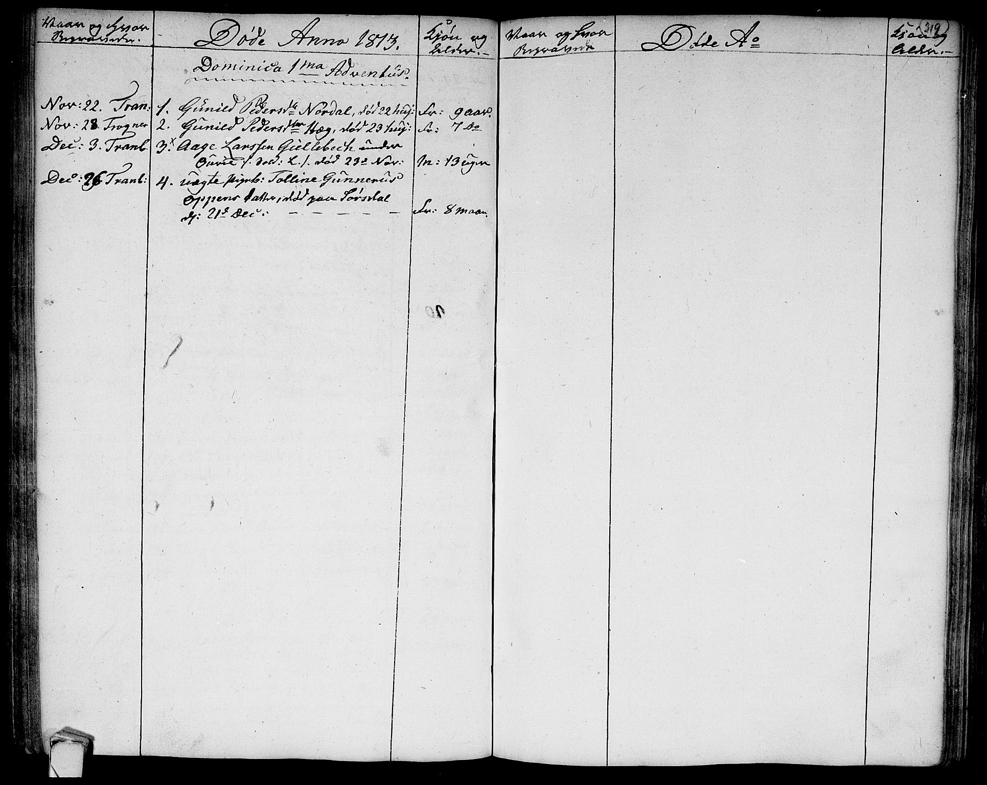 Lier kirkebøker, AV/SAKO-A-230/F/Fa/L0007: Parish register (official) no. I 7, 1794-1813, p. 319