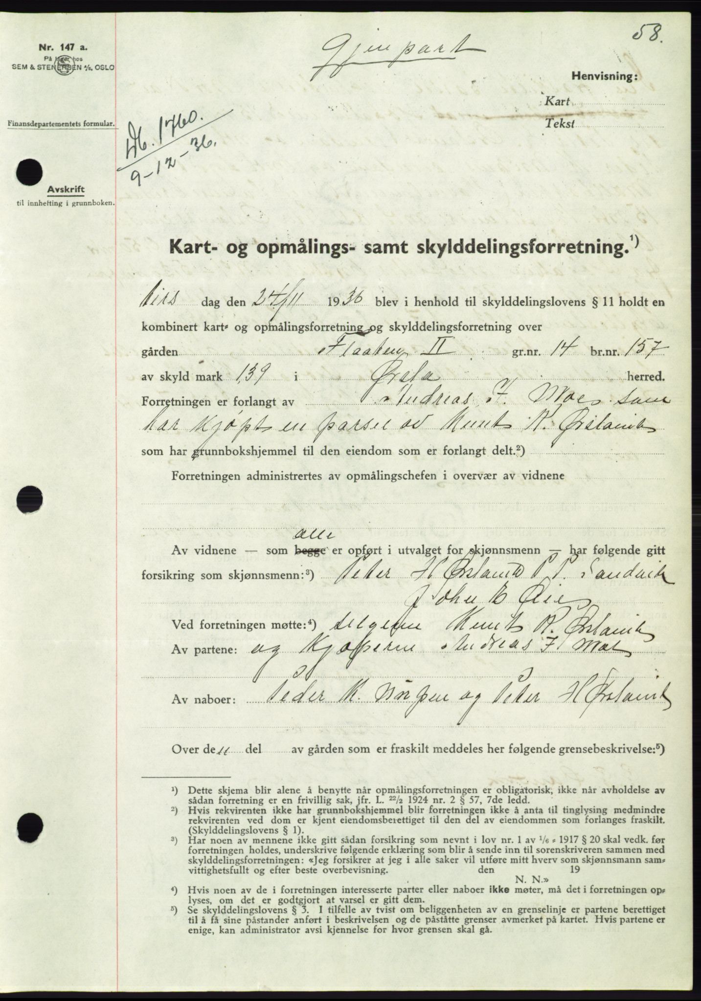 Søre Sunnmøre sorenskriveri, SAT/A-4122/1/2/2C/L0062: Mortgage book no. 56, 1936-1937, Diary no: : 1760/1936