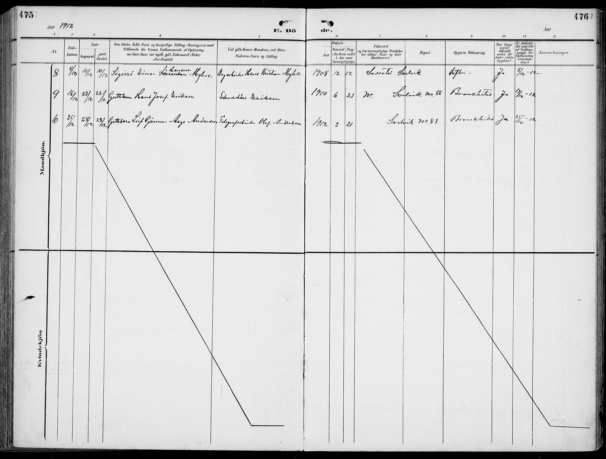 Strømm kirkebøker, AV/SAKO-A-322/F/Fb/L0002: Parish register (official) no. II 2, 1900-1919, p. 475-476