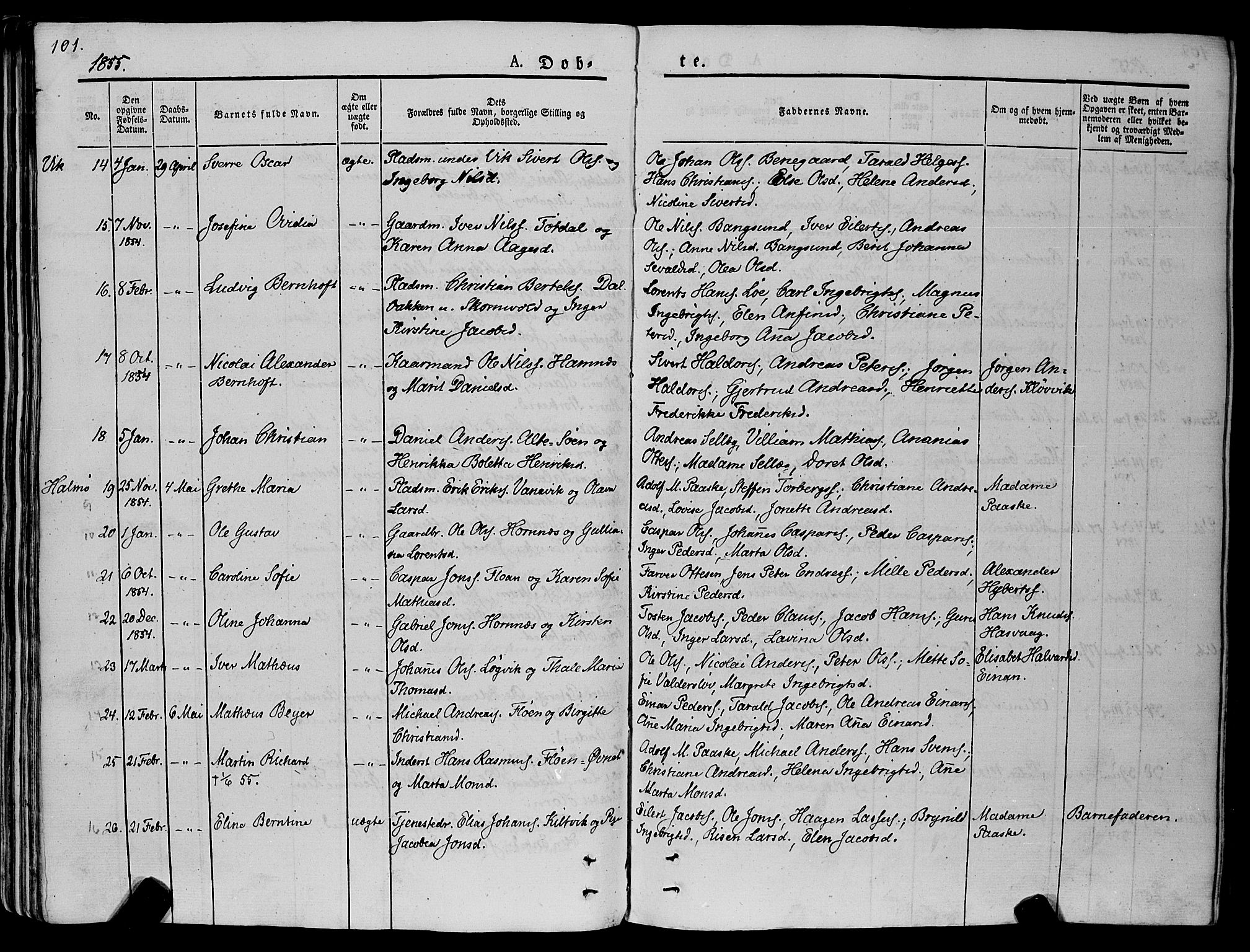 Ministerialprotokoller, klokkerbøker og fødselsregistre - Nord-Trøndelag, SAT/A-1458/773/L0614: Parish register (official) no. 773A05, 1831-1856, p. 101