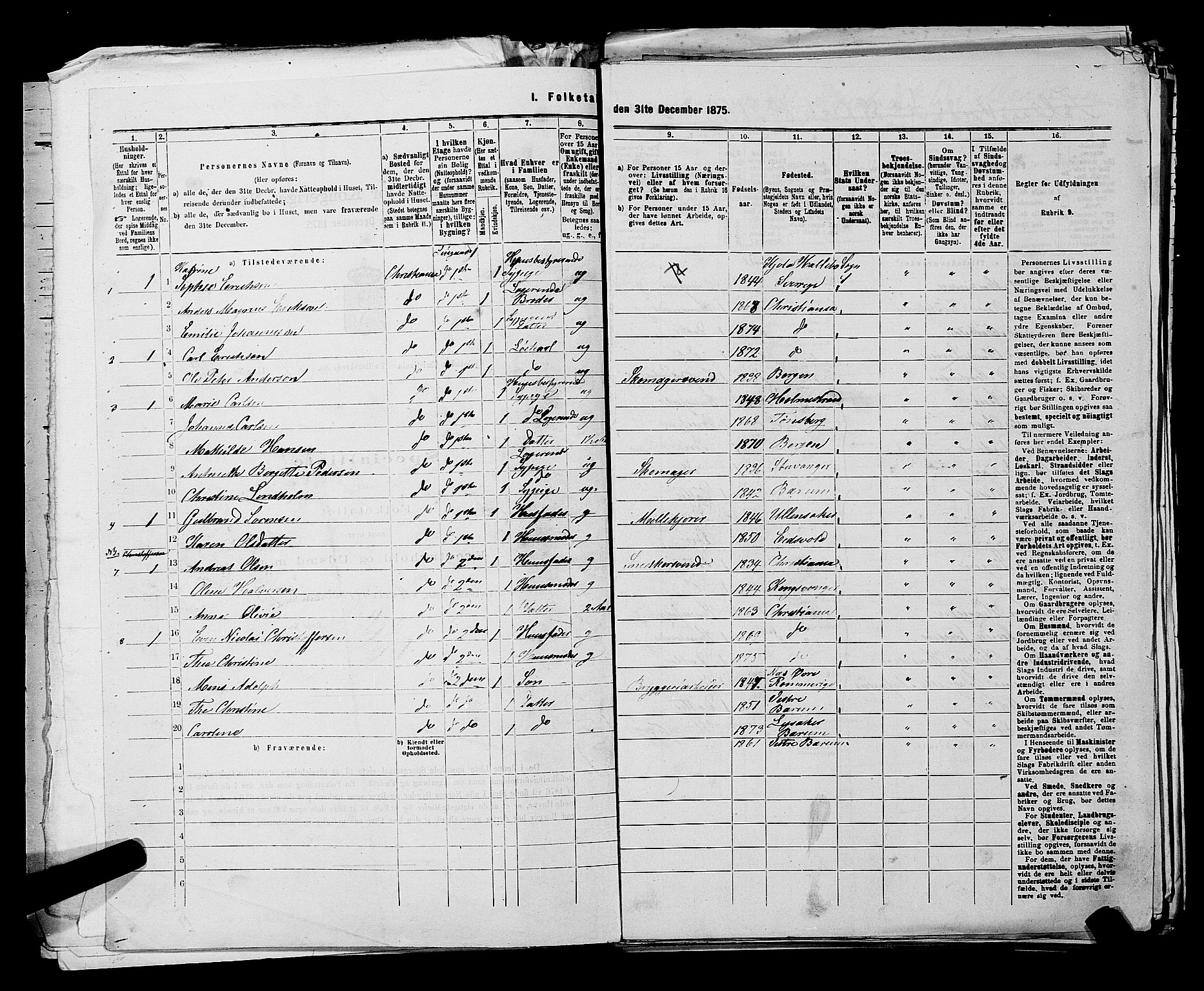 RA, 1875 census for 0301 Kristiania, 1875, p. 6097