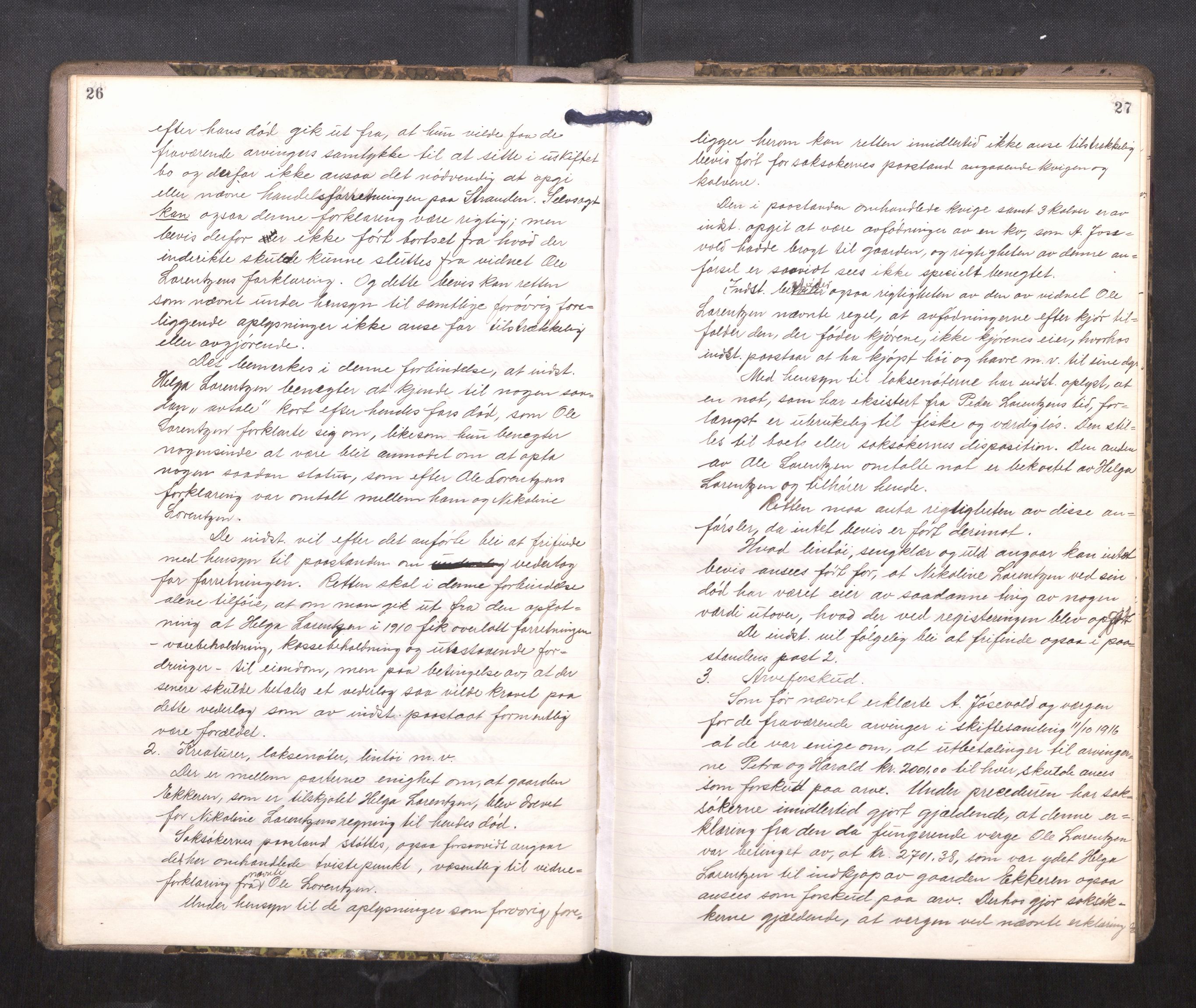 Rana sorenskriveri , AV/SAT-A-1108/1/3/3B/L0011: Skiftebehandlingsprotokoll, 1918-1922, p. 26-27