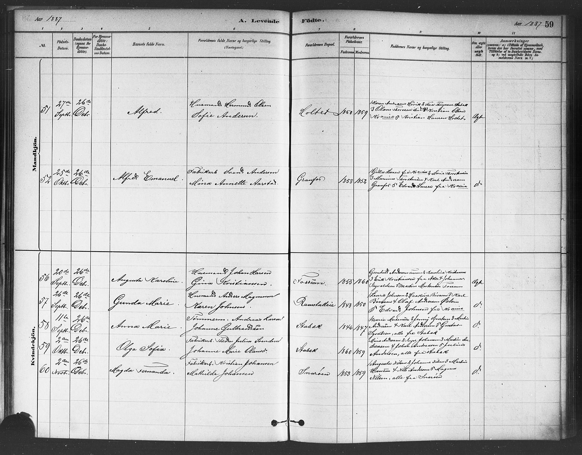 Asker prestekontor Kirkebøker, AV/SAO-A-10256a/F/Fc/L0001: Parish register (official) no. III 1, 1879-1892, p. 59