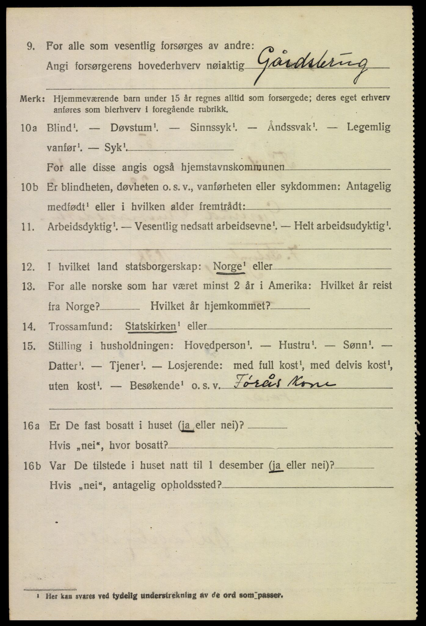 SAH, 1920 census for Trysil, 1920, p. 6872