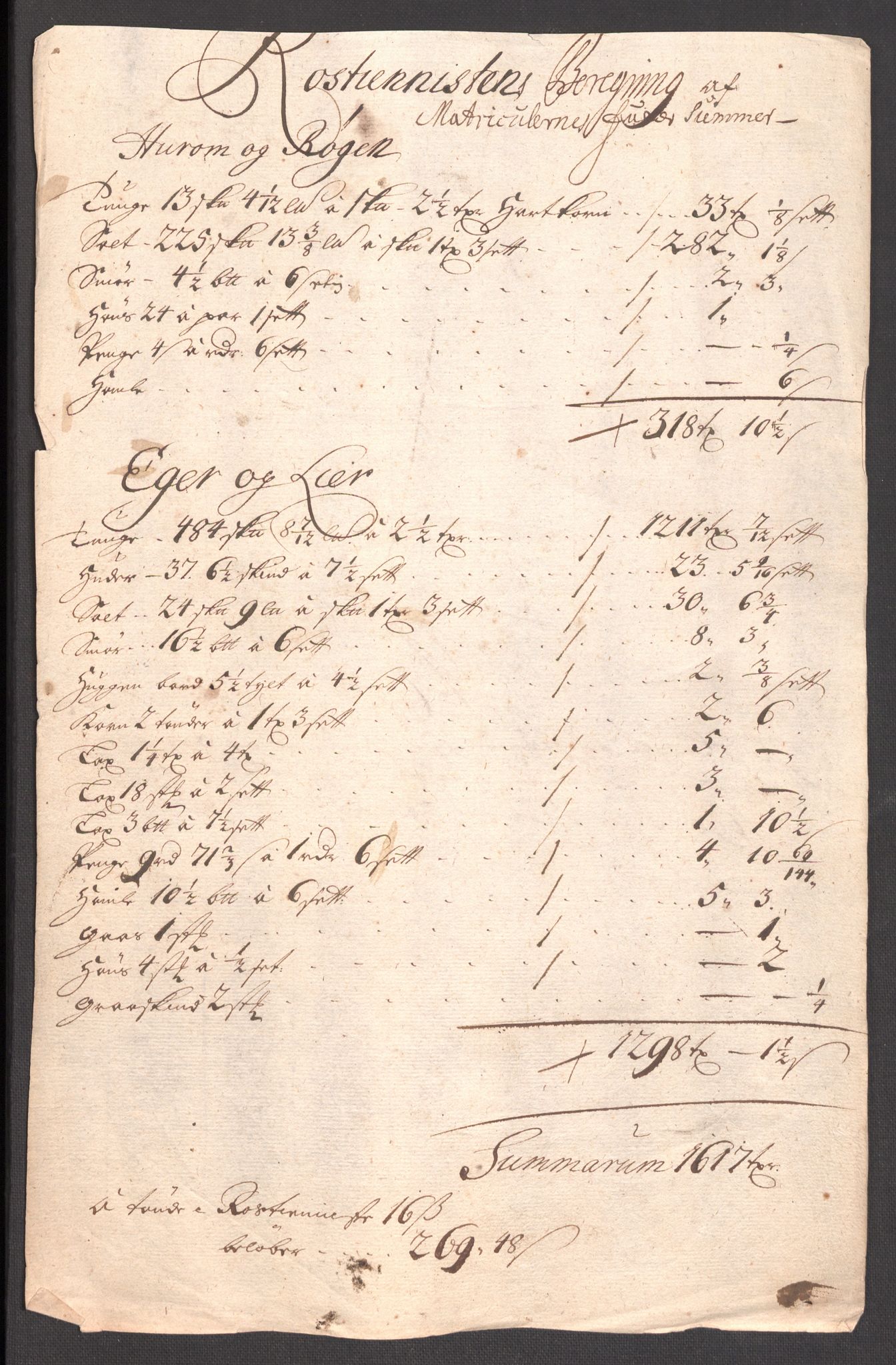 Rentekammeret inntil 1814, Reviderte regnskaper, Fogderegnskap, AV/RA-EA-4092/R30/L1696: Fogderegnskap Hurum, Røyken, Eiker og Lier, 1698-1699, p. 89