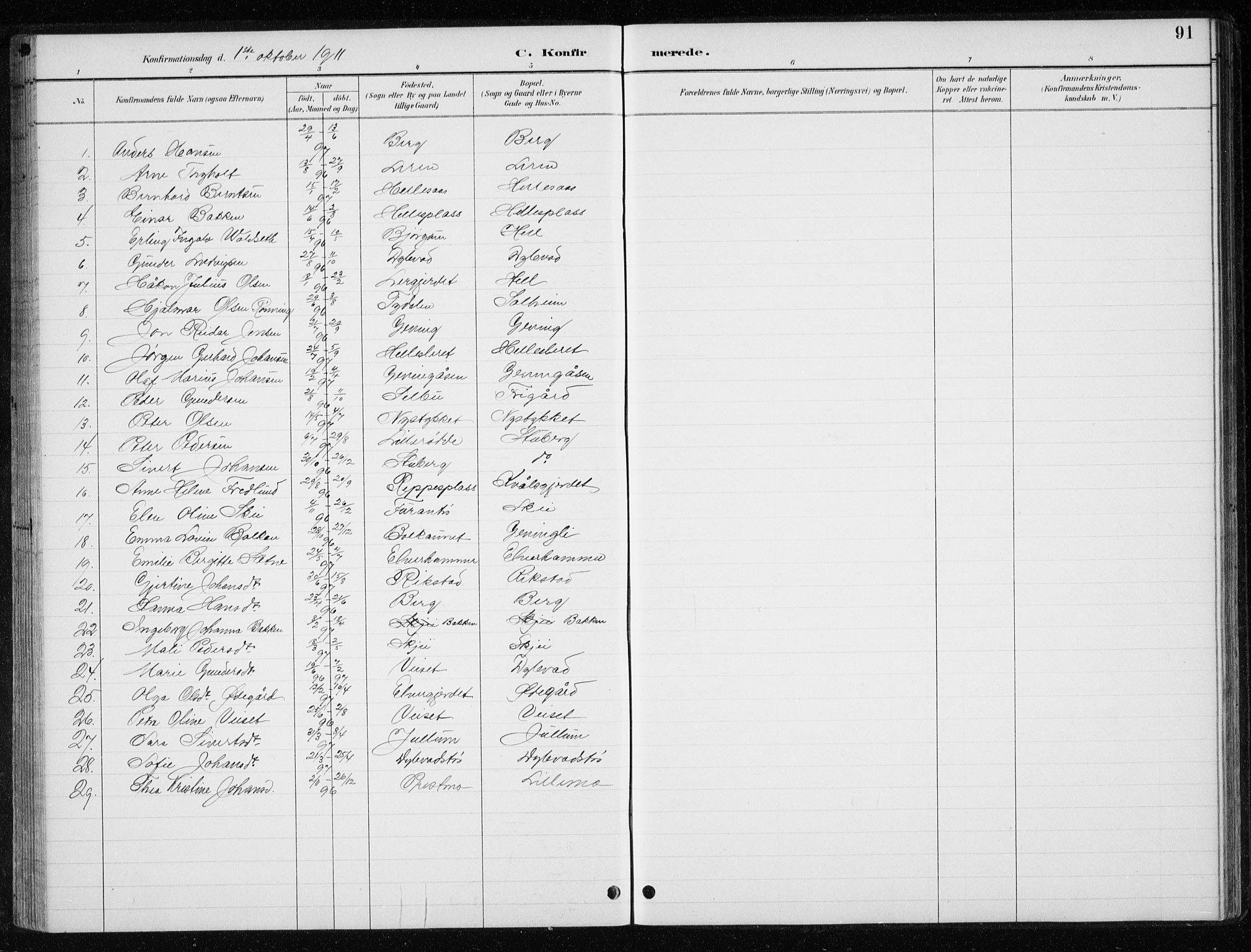 Ministerialprotokoller, klokkerbøker og fødselsregistre - Nord-Trøndelag, SAT/A-1458/710/L0096: Parish register (copy) no. 710C01, 1892-1925, p. 91