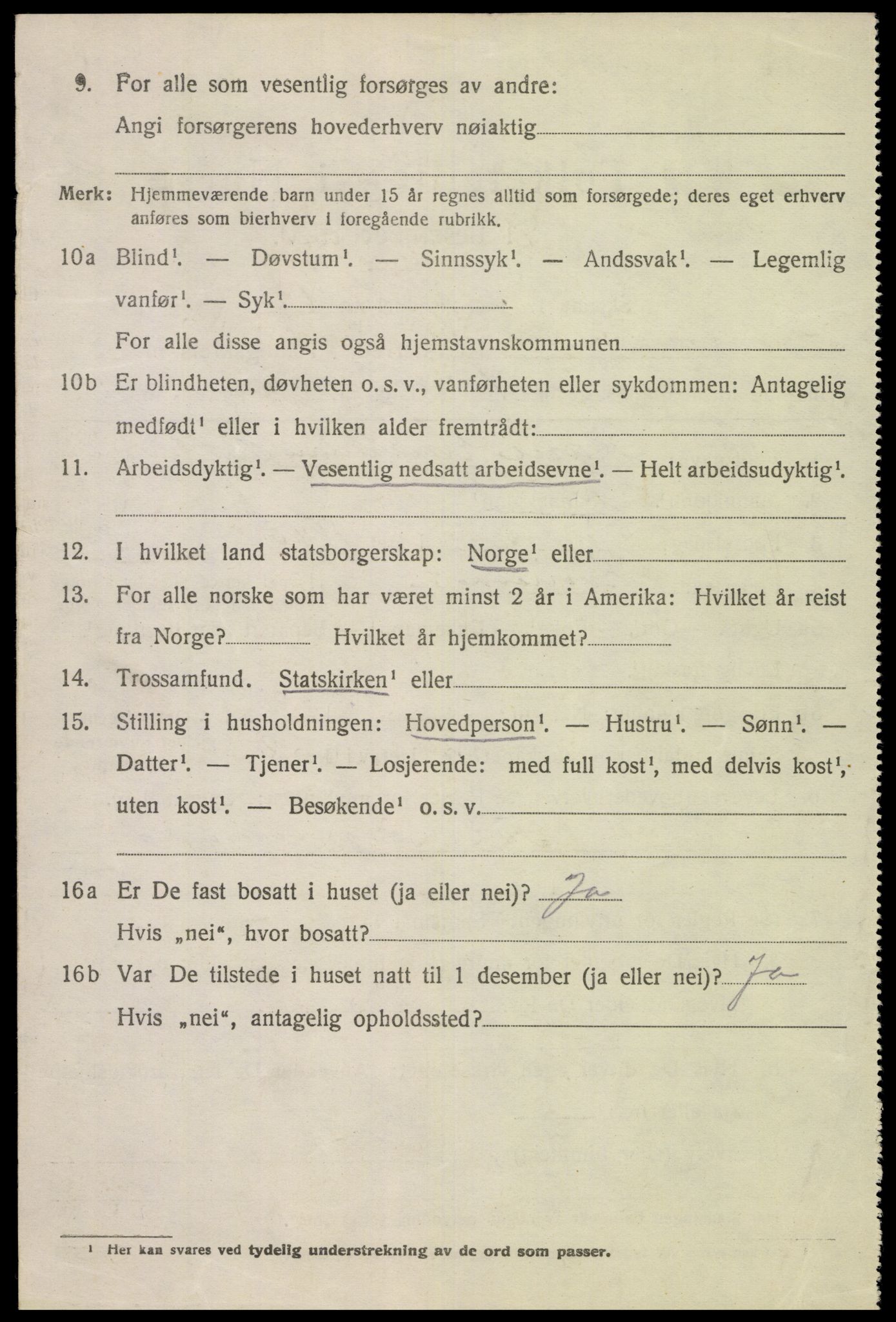 SAK, 1920 census for Kvinesdal, 1920, p. 3164