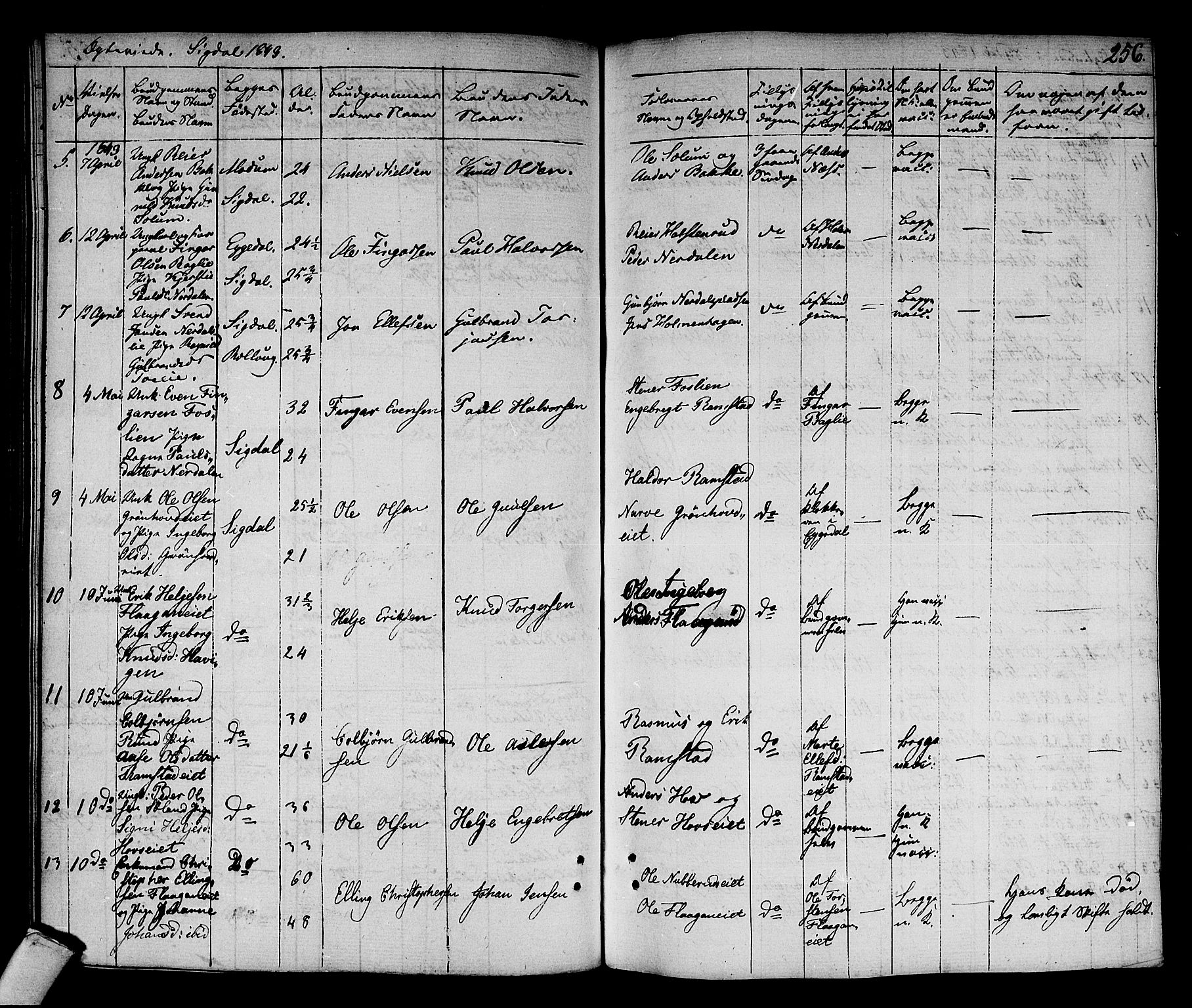 Sigdal kirkebøker, SAKO/A-245/F/Fa/L0006: Parish register (official) no. I 6 /1, 1829-1843, p. 256