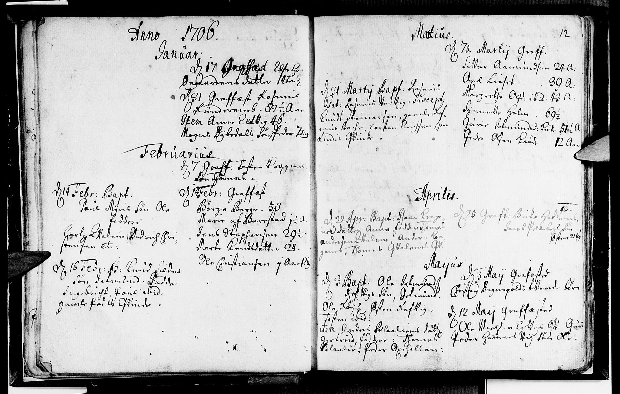 Selje sokneprestembete, SAB/A-99938/H/Ha/Haa/Haaa: Parish register (official) no. A 2, 1704-1715, p. 12