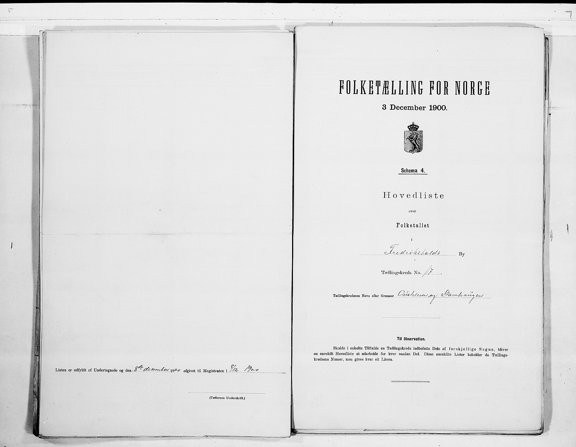 SAO, 1900 census for Fredrikshald, 1900, p. 45