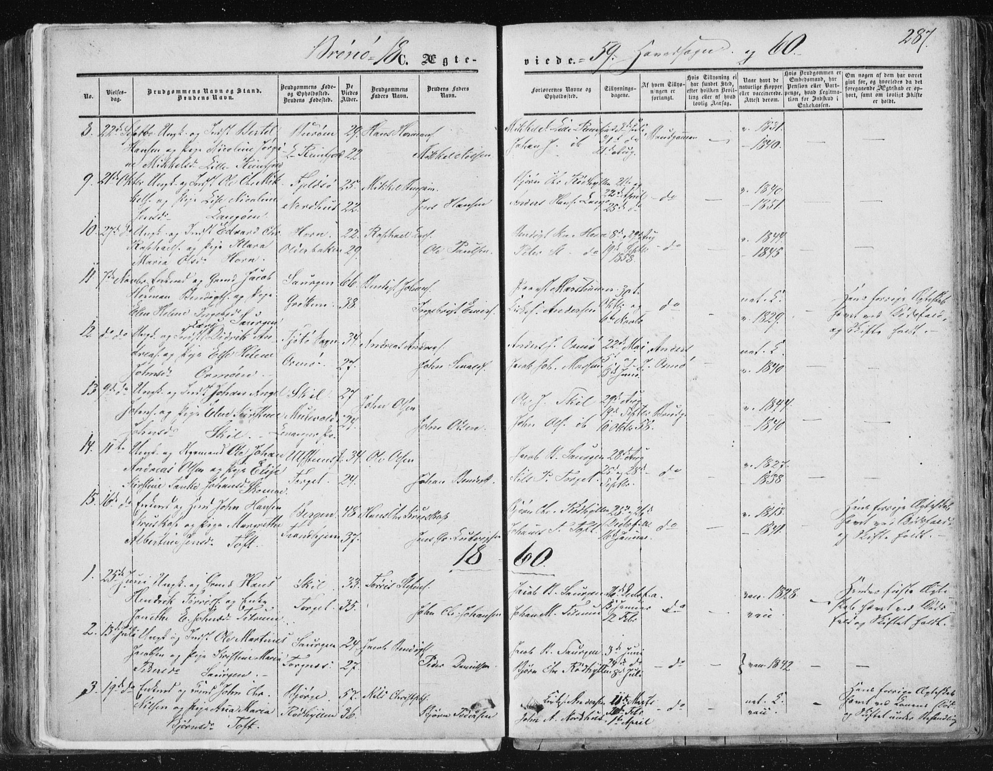 Ministerialprotokoller, klokkerbøker og fødselsregistre - Nordland, AV/SAT-A-1459/813/L0198: Parish register (official) no. 813A08, 1834-1874, p. 287