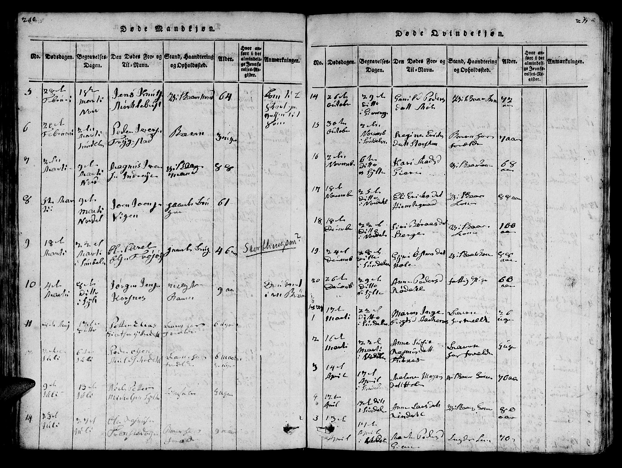 Ministerialprotokoller, klokkerbøker og fødselsregistre - Møre og Romsdal, SAT/A-1454/519/L0246: Parish register (official) no. 519A05, 1817-1834, p. 210-211