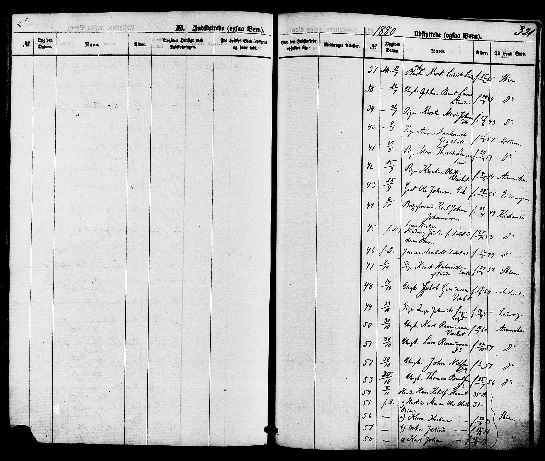 Holla kirkebøker, SAKO/A-272/F/Fa/L0007: Parish register (official) no. 7, 1869-1881, p. 321