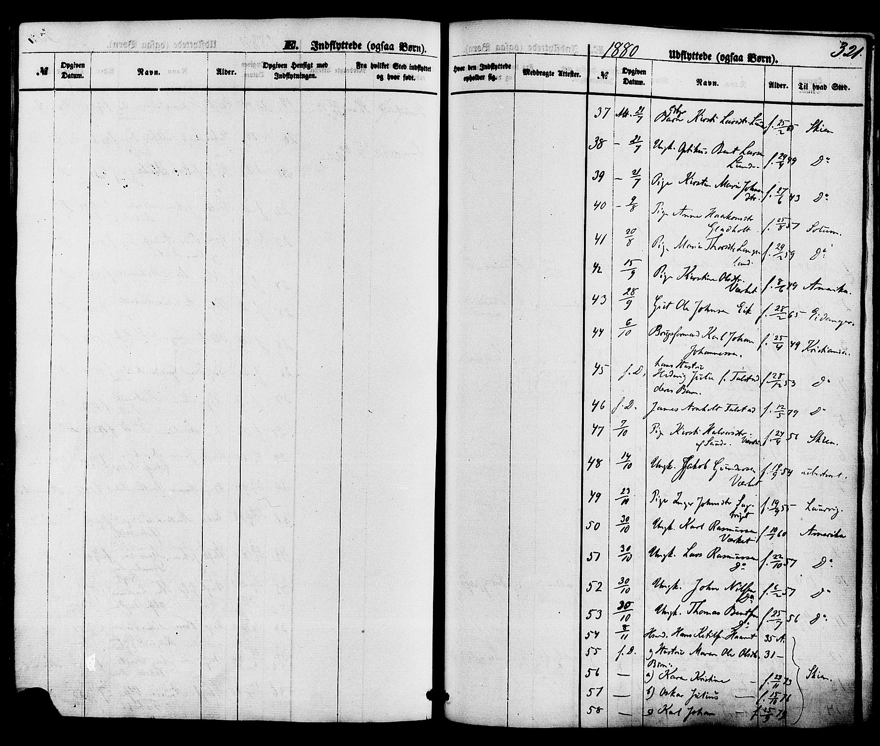 Holla kirkebøker, AV/SAKO-A-272/F/Fa/L0007: Parish register (official) no. 7, 1869-1881, p. 321