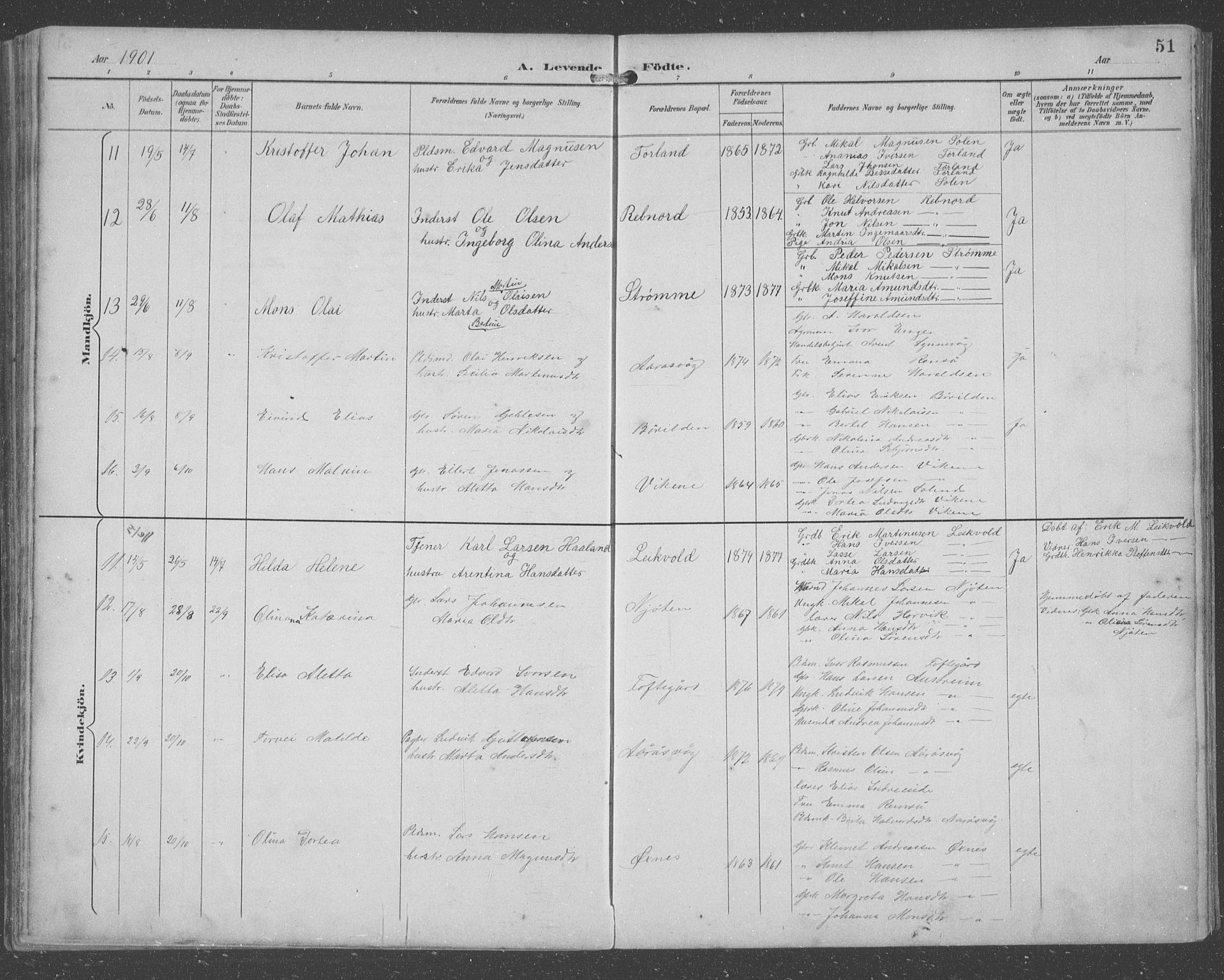 Lindås Sokneprestembete, AV/SAB-A-76701/H/Hab/Habc/L0004: Parish register (copy) no. C 4, 1894-1910, p. 51