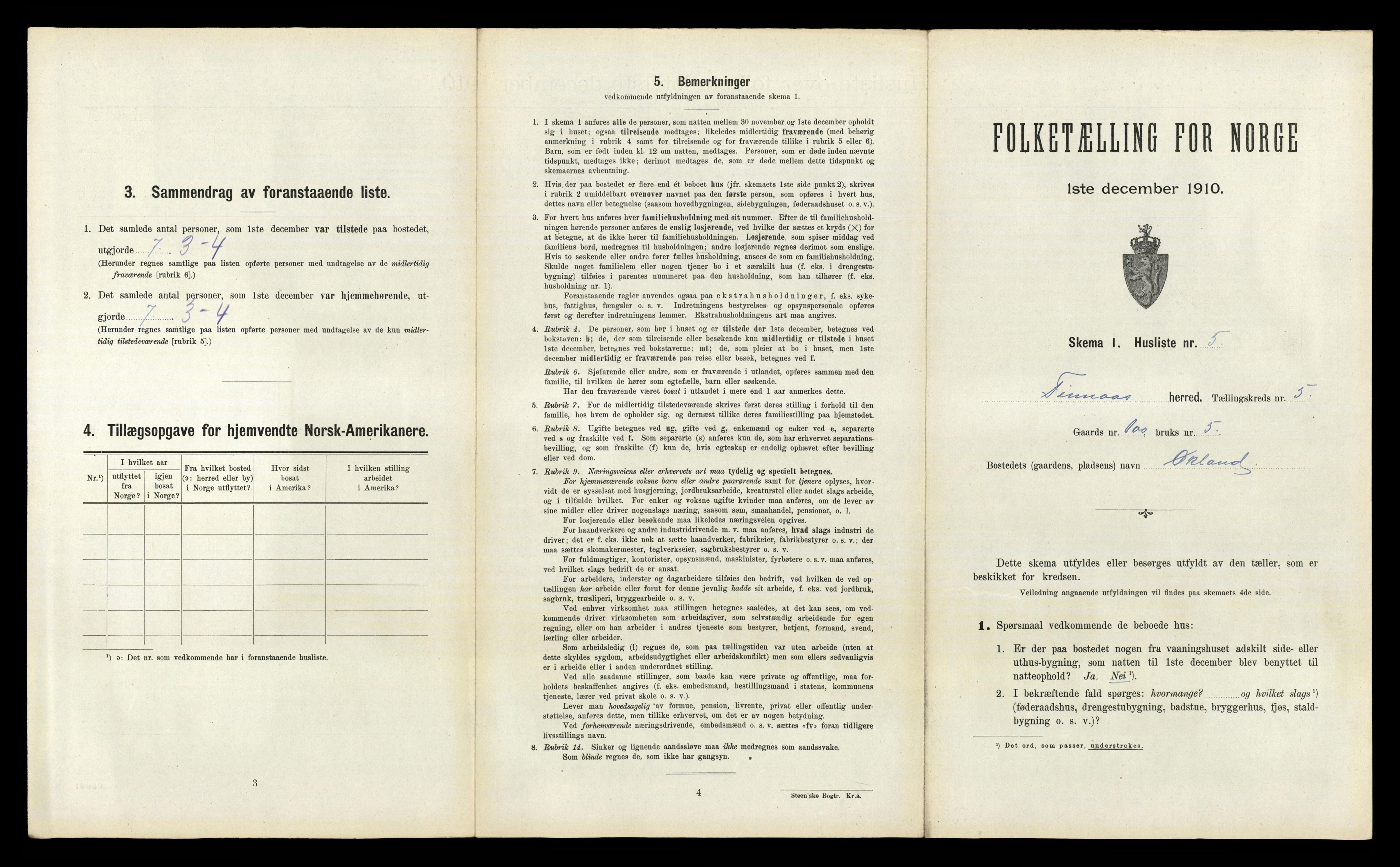 RA, 1910 census for Finnås, 1910, p. 506