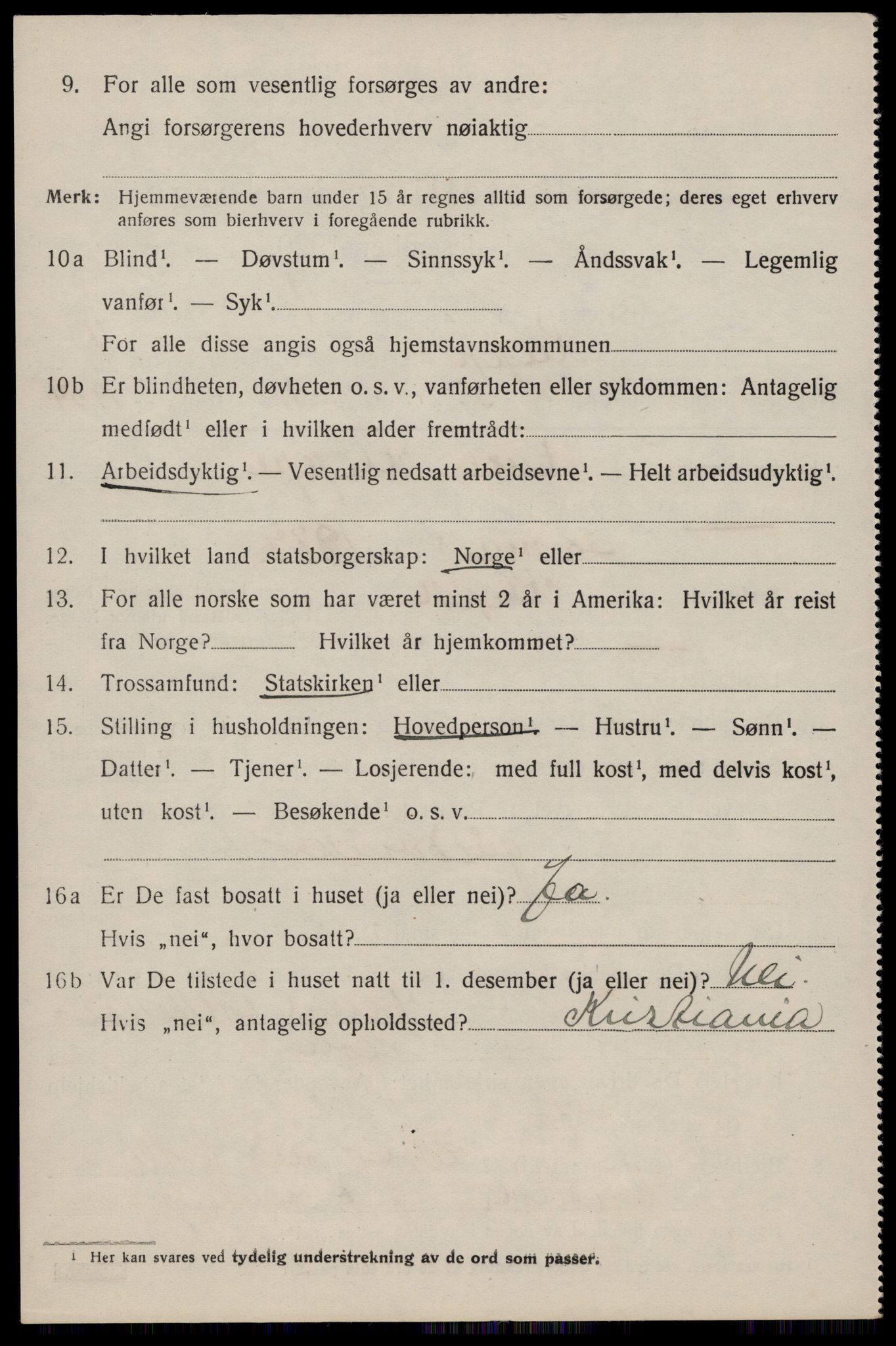 SAST, 1920 census for Klepp, 1920, p. 1261